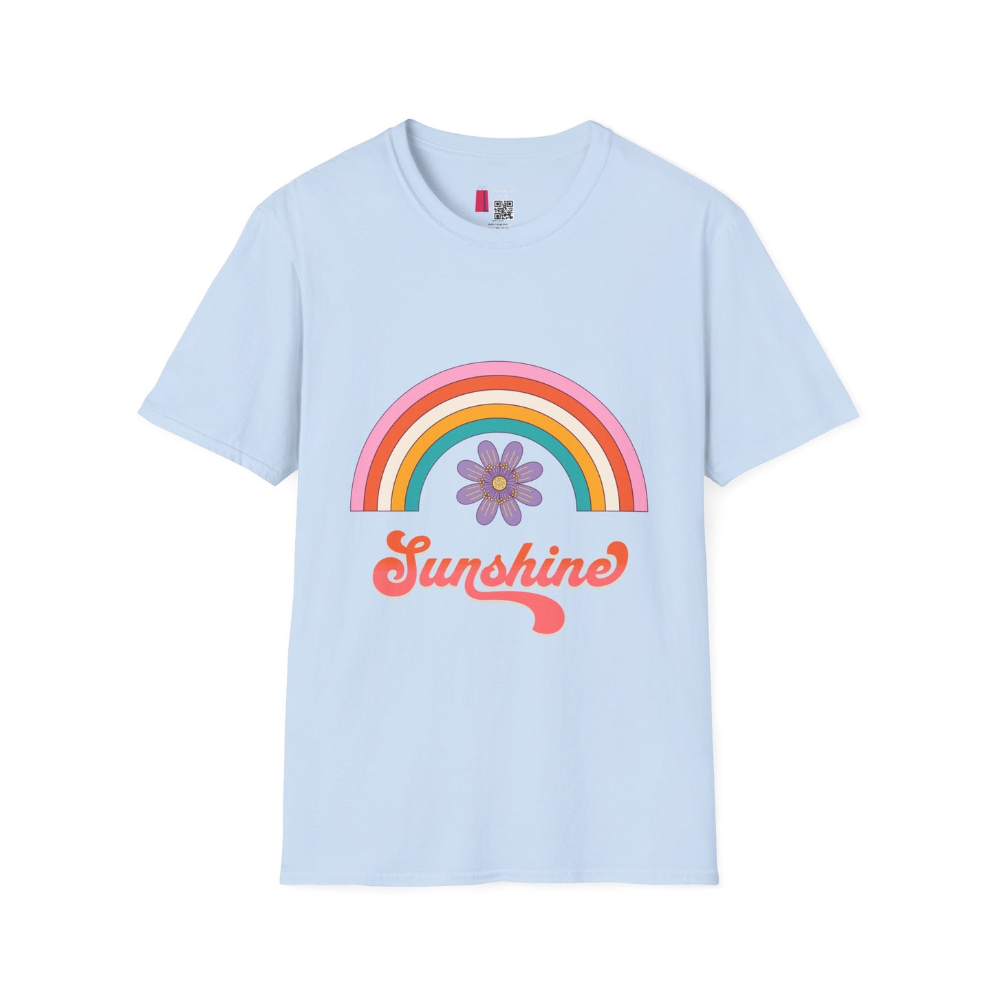 Sunshine Retro Rainbow T-Shirt — Vintage Flower Graphic Tee