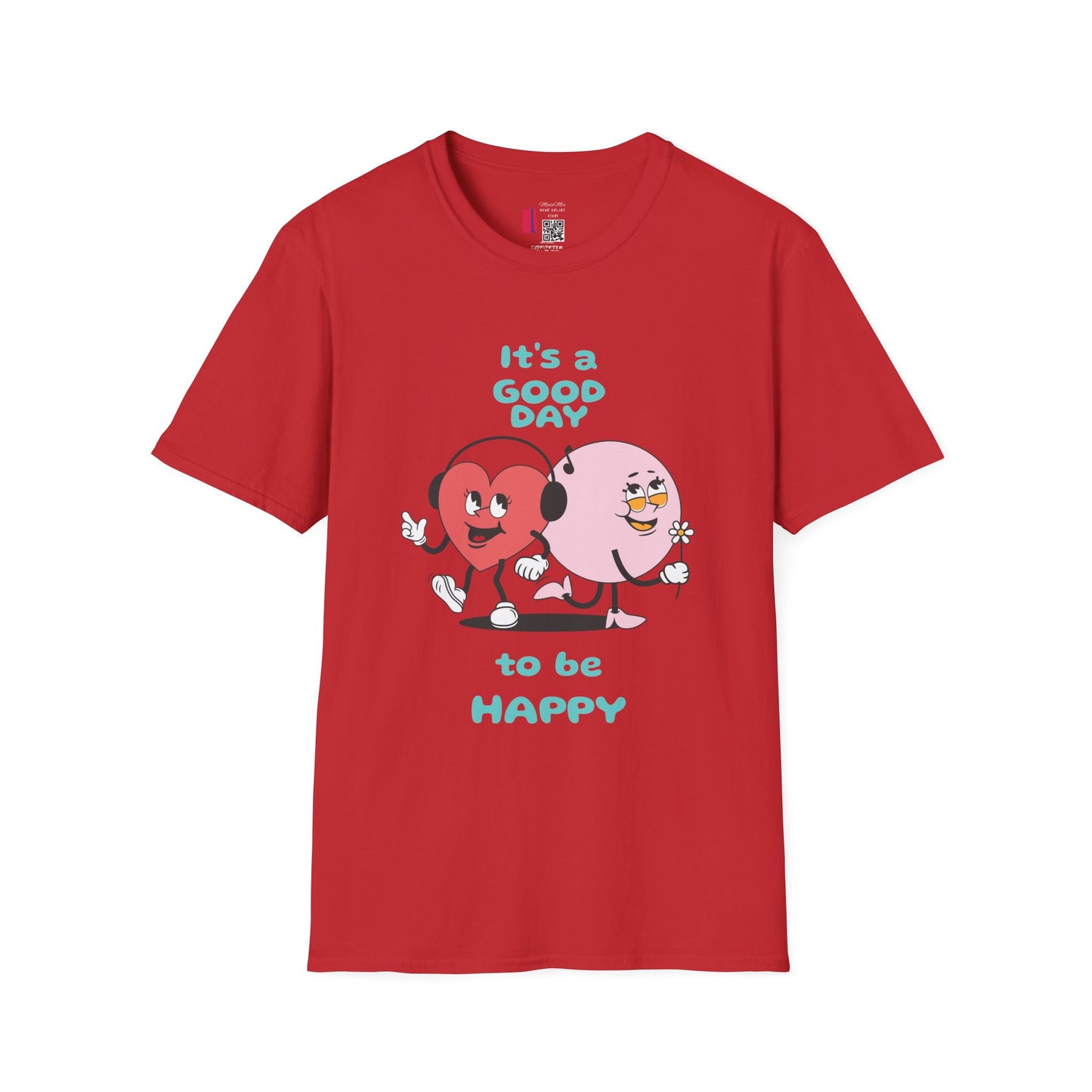 It's a Good Day to Be Happy T-Shirt — Cute Heart & Smile Graphic Tee