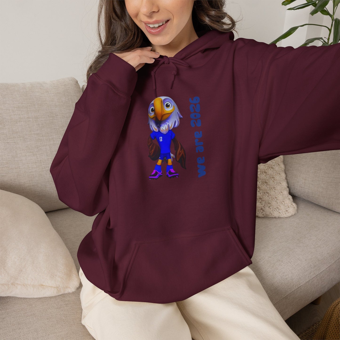 World Cup 2026 USA Eagle Mascot Hoodie — 'We Are 2026' Graphic Pullover
