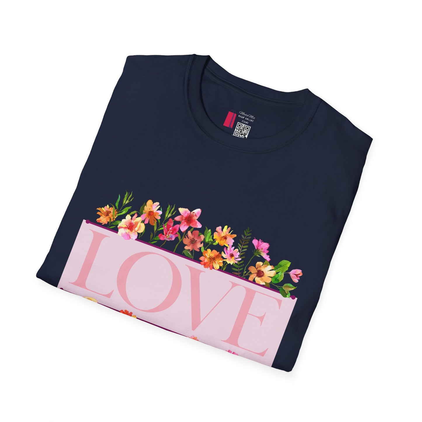 Love Floral T-Shirt — Pink "LOVE" Graphic Tee for Women & Gifts