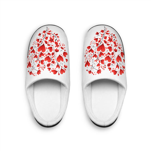 Heart Tree Women's Slippers — Cozy Valentine Indoor Slip-Ons