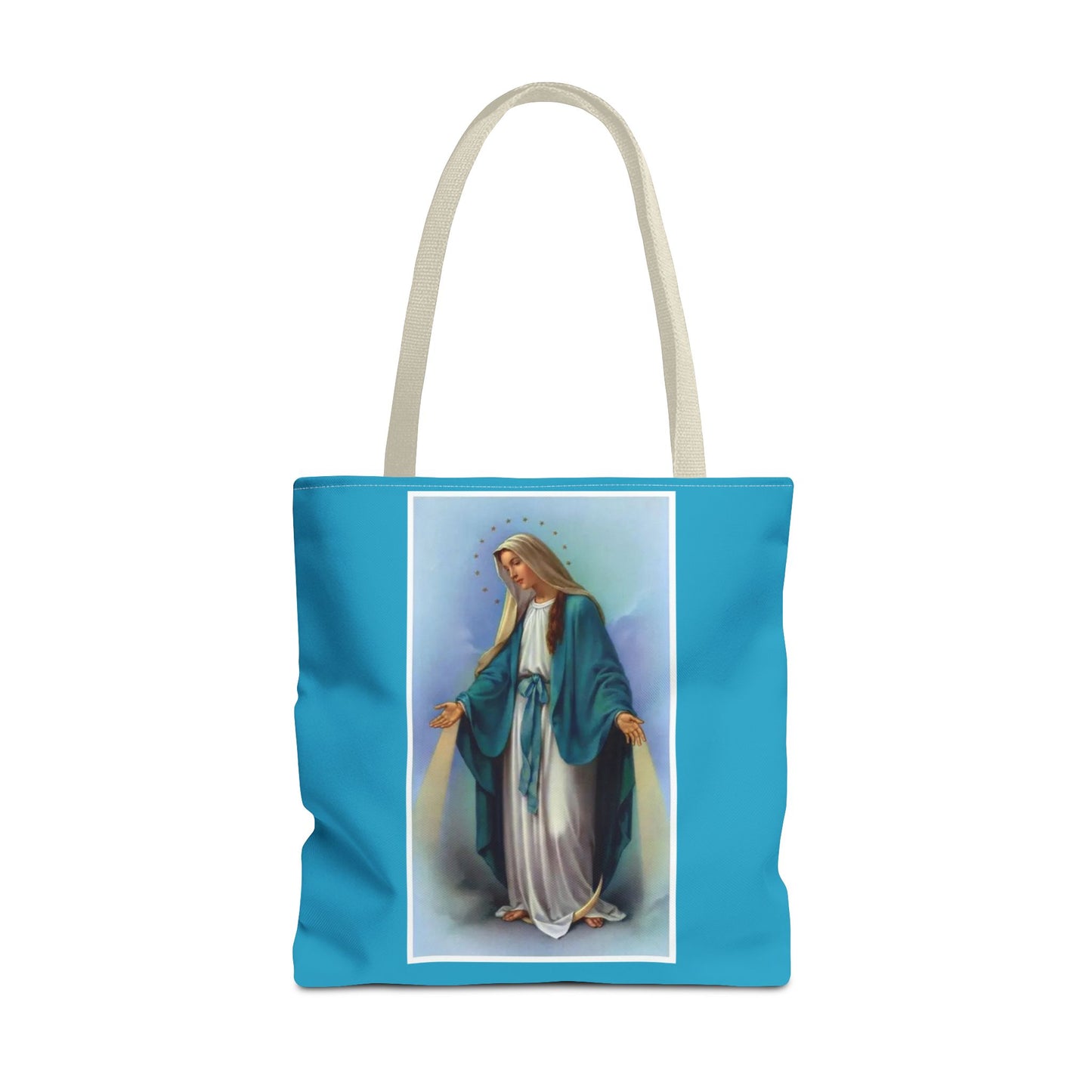 Virgin Mary Religious Tote Bag — Catholic Madonna AOP Shoulder Tote