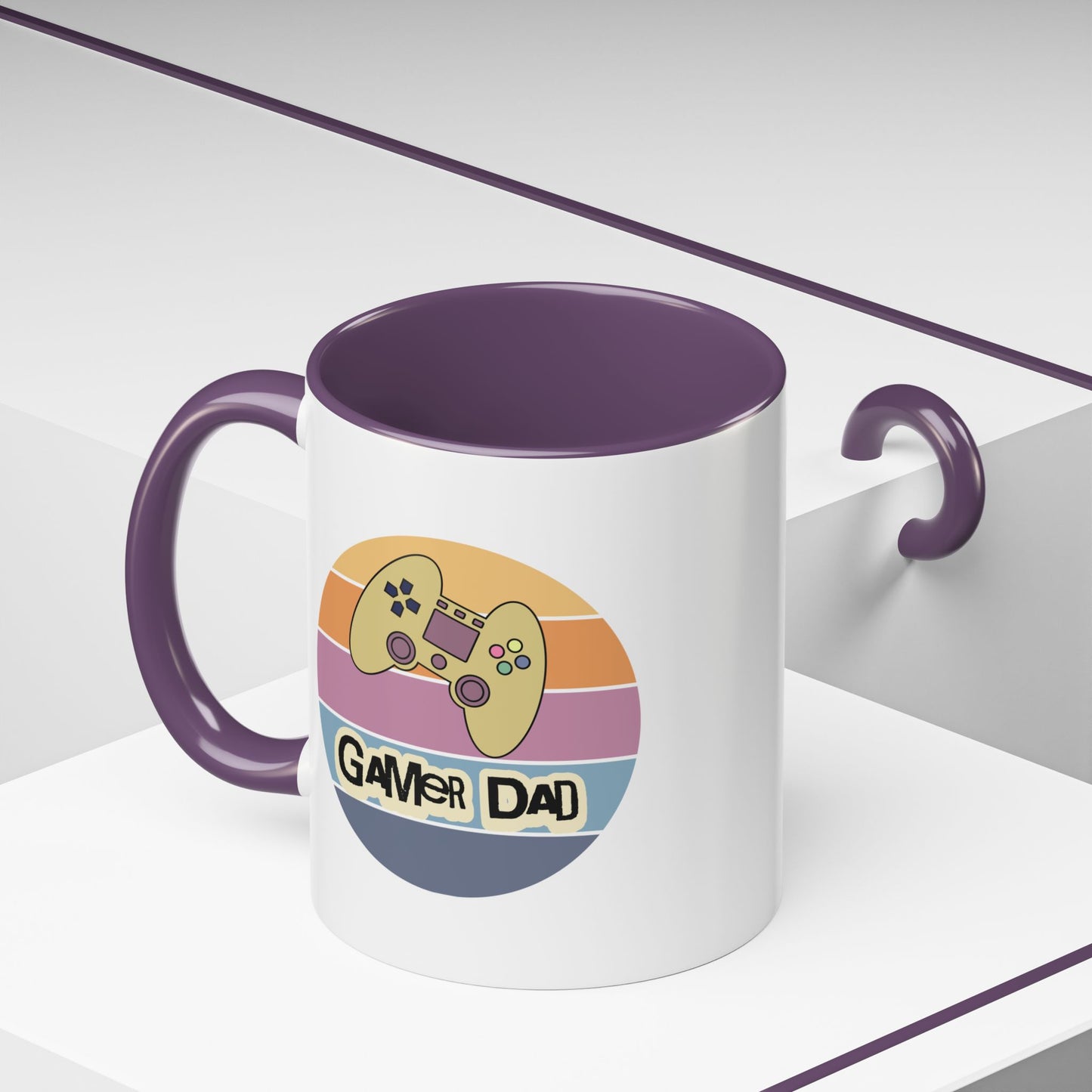 Gamer Dad Coffee Mug — Retro Controller Accent Mug (11/15 oz)