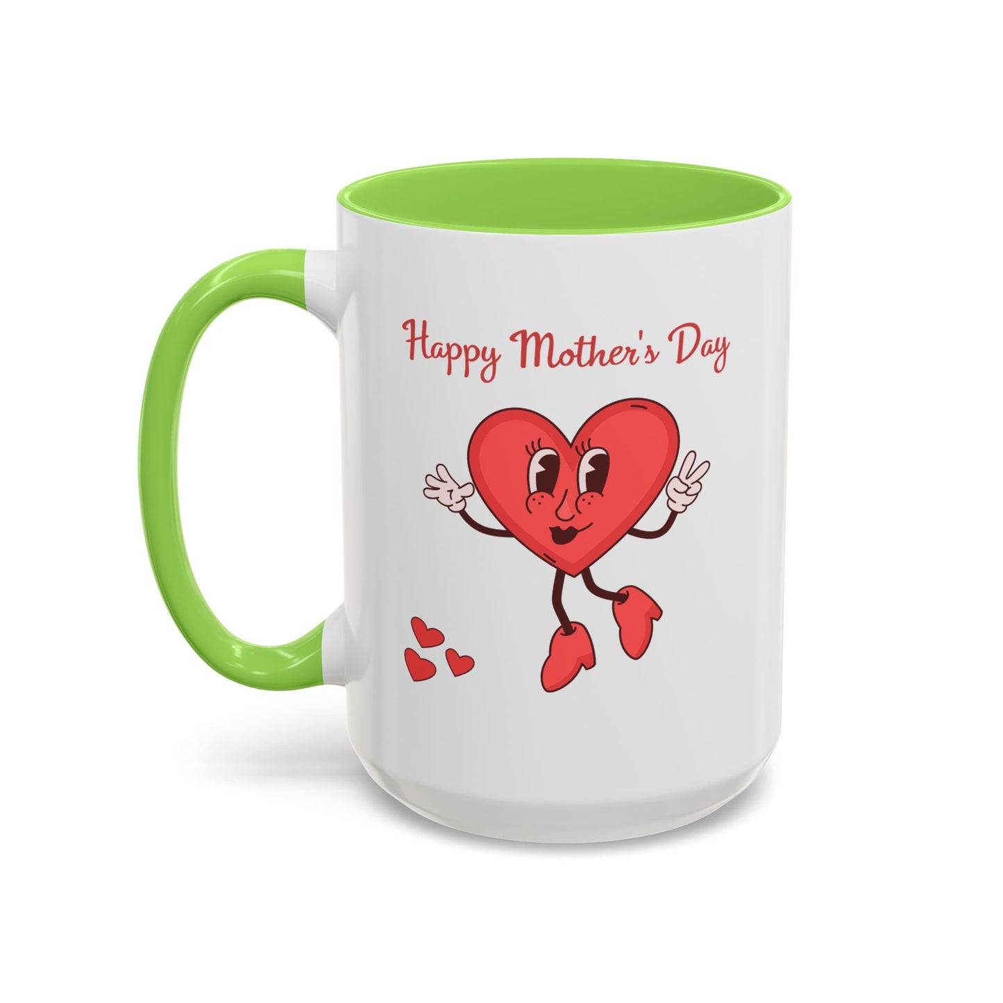 Happy Mother's Day Heart Mug — Cute Retro Heart Mom Coffee Cup (11oz, 15oz)