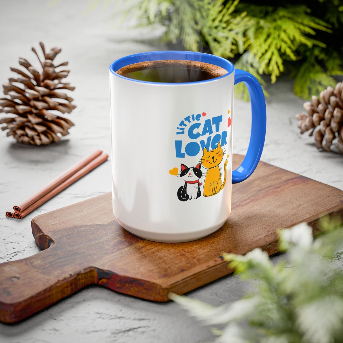 Cat Lover Mug — Colorful 11oz/15oz Ceramic Coffee Cup (Little Cat Lover Design)