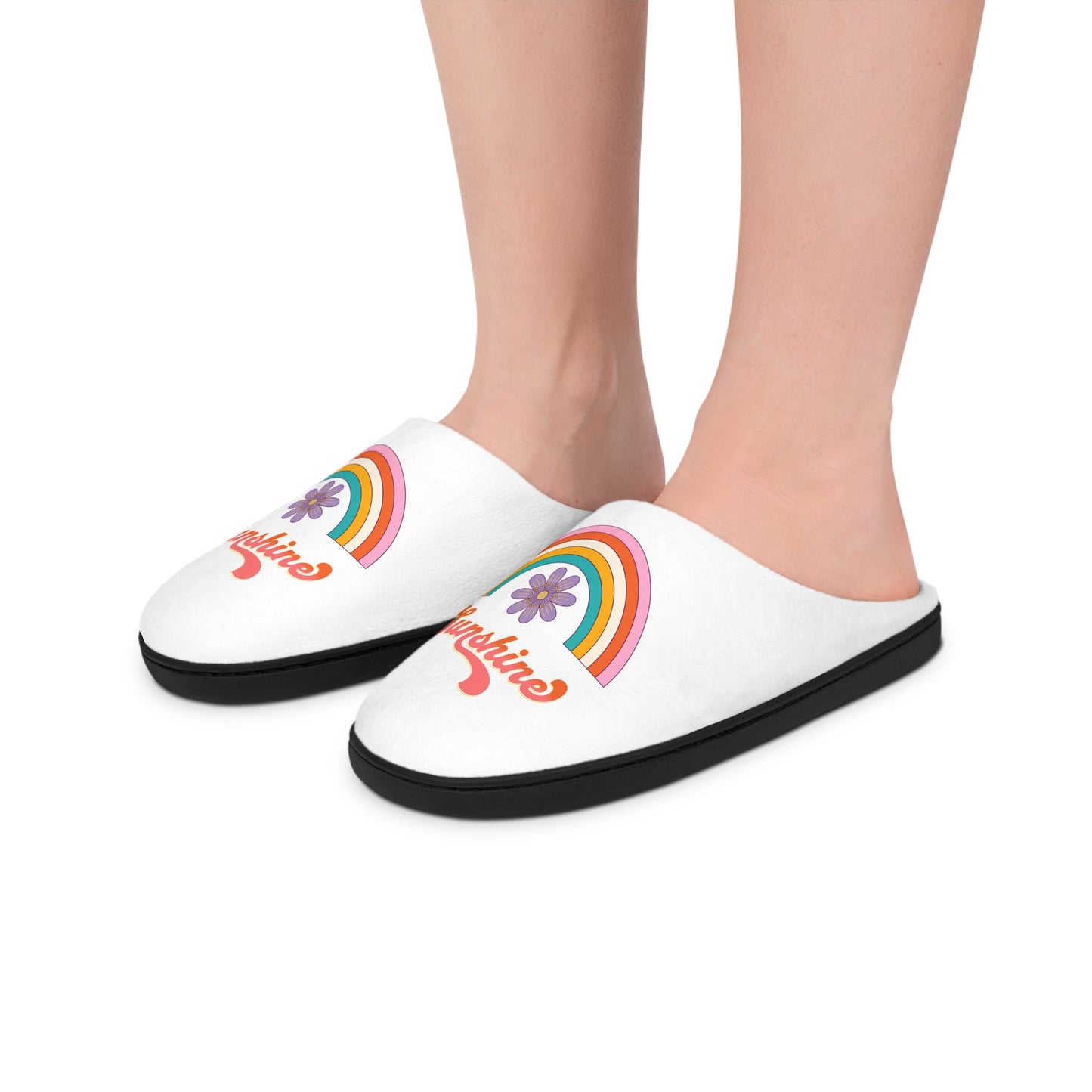 Women's 'Sunshine' Rainbow Flower Indoor Slippers