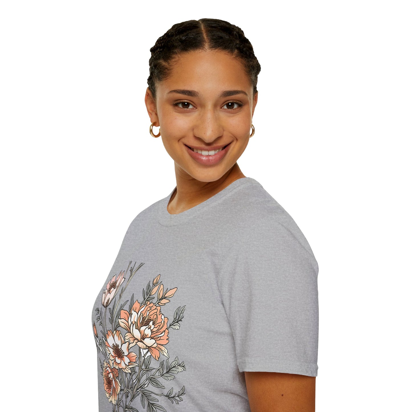 Floral Bouquet Tee - Vintage Peach Botanical T-Shirt
