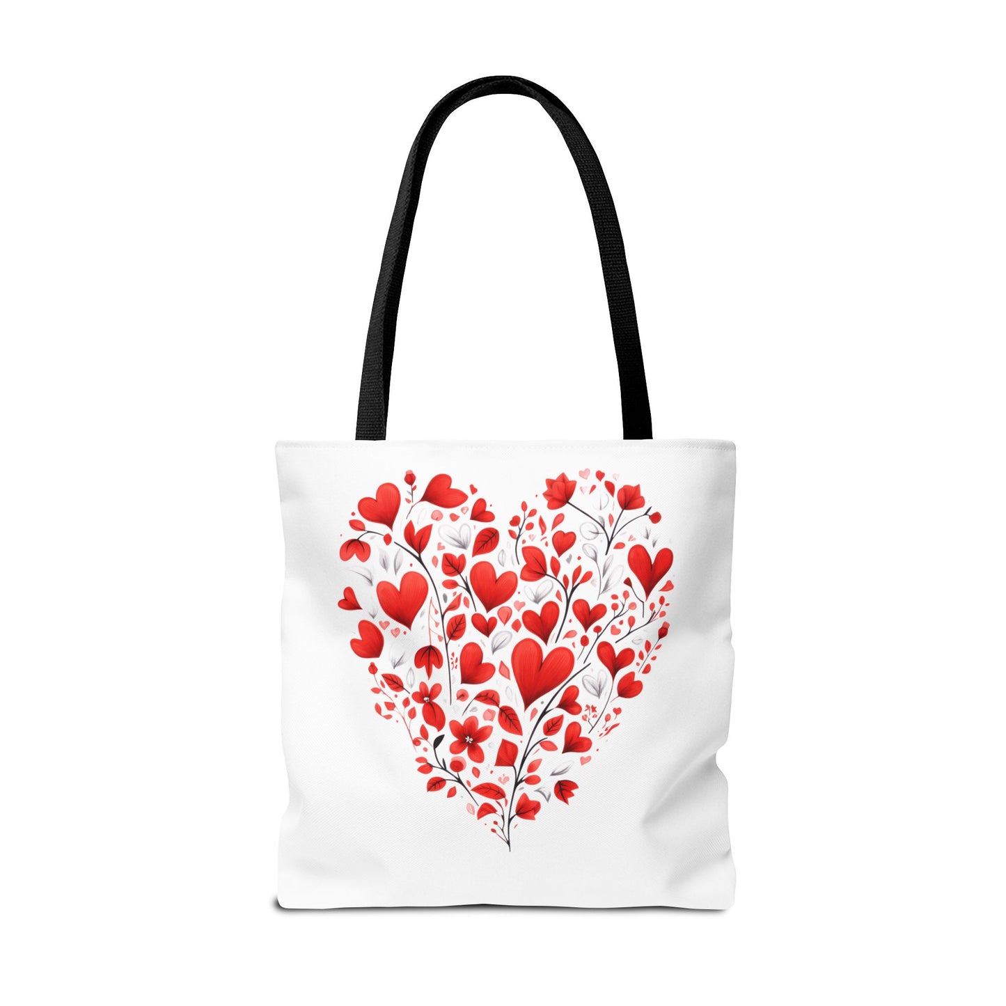 Heart Floral Tote Bag – Romantic Valentine’s Day Canvas Shopper