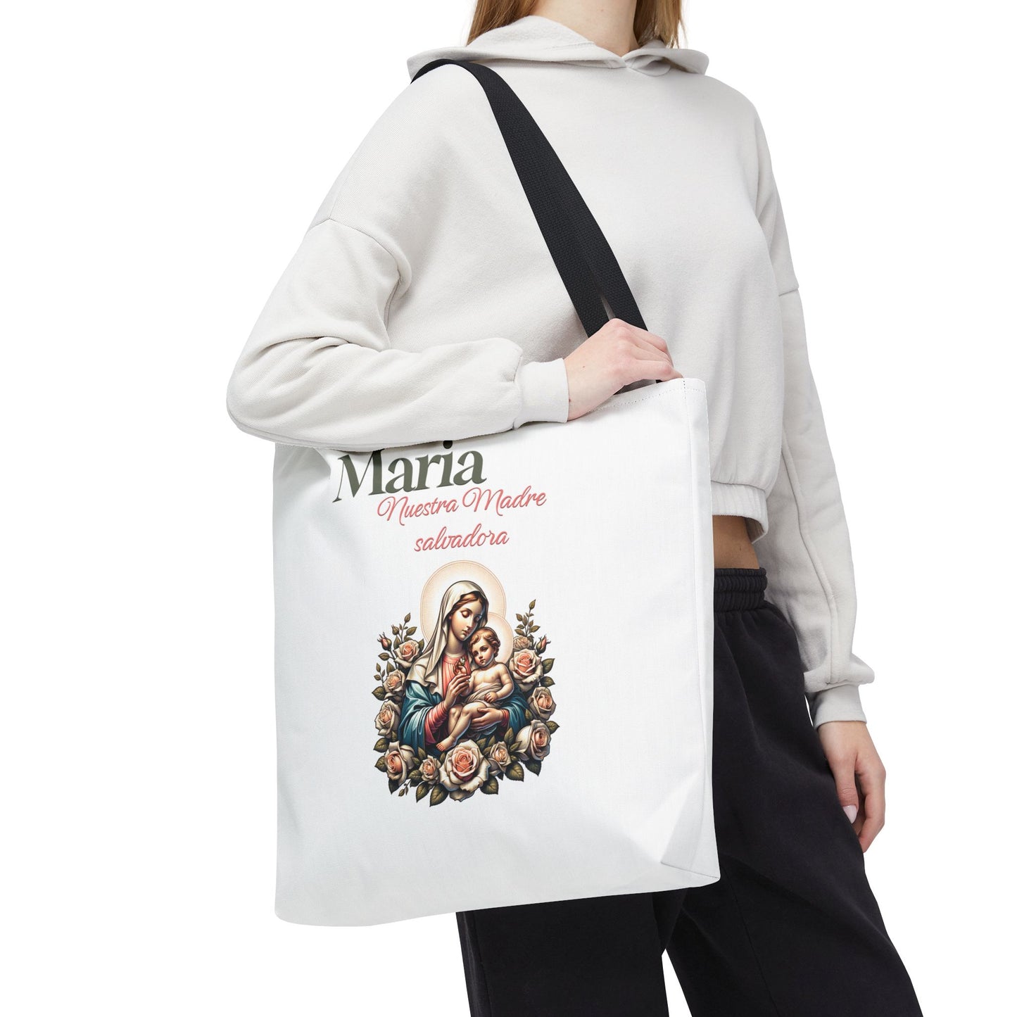 Faith Maria Jesus Tote Bag — Religious Faith All-Over Print Tote