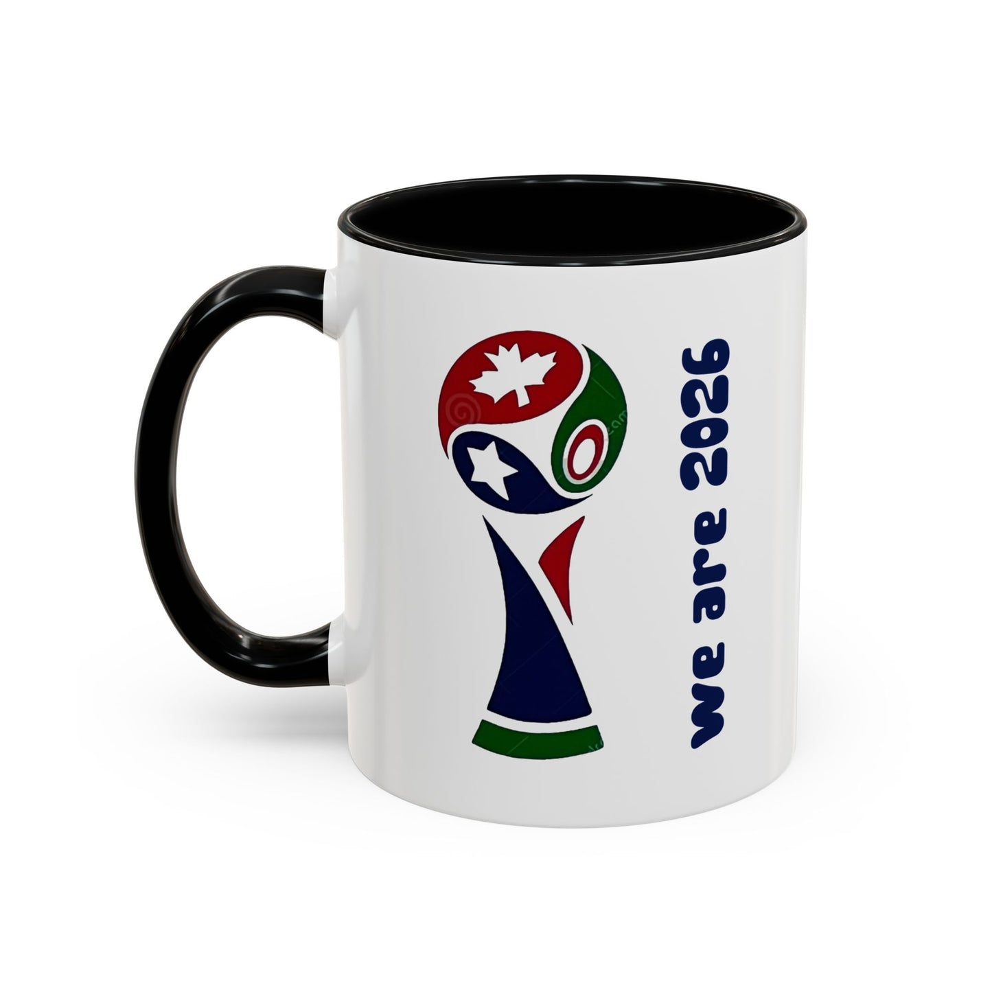 World Cup 2026 Accent Coffee Mug — 'We Are 2026' Soccer Fan Gift