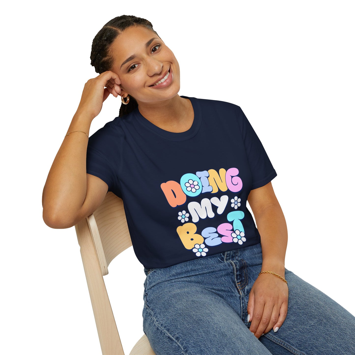 Retro Floral "Doing My Best" T-Shirt