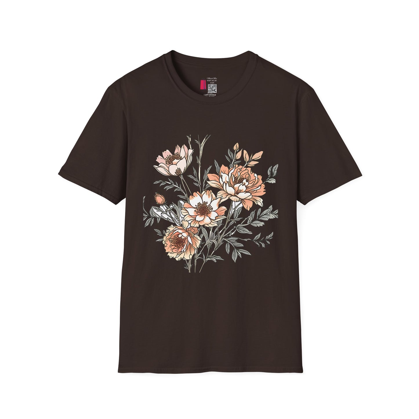 Floral Bouquet Tee - Vintage Peach Botanical T-Shirt