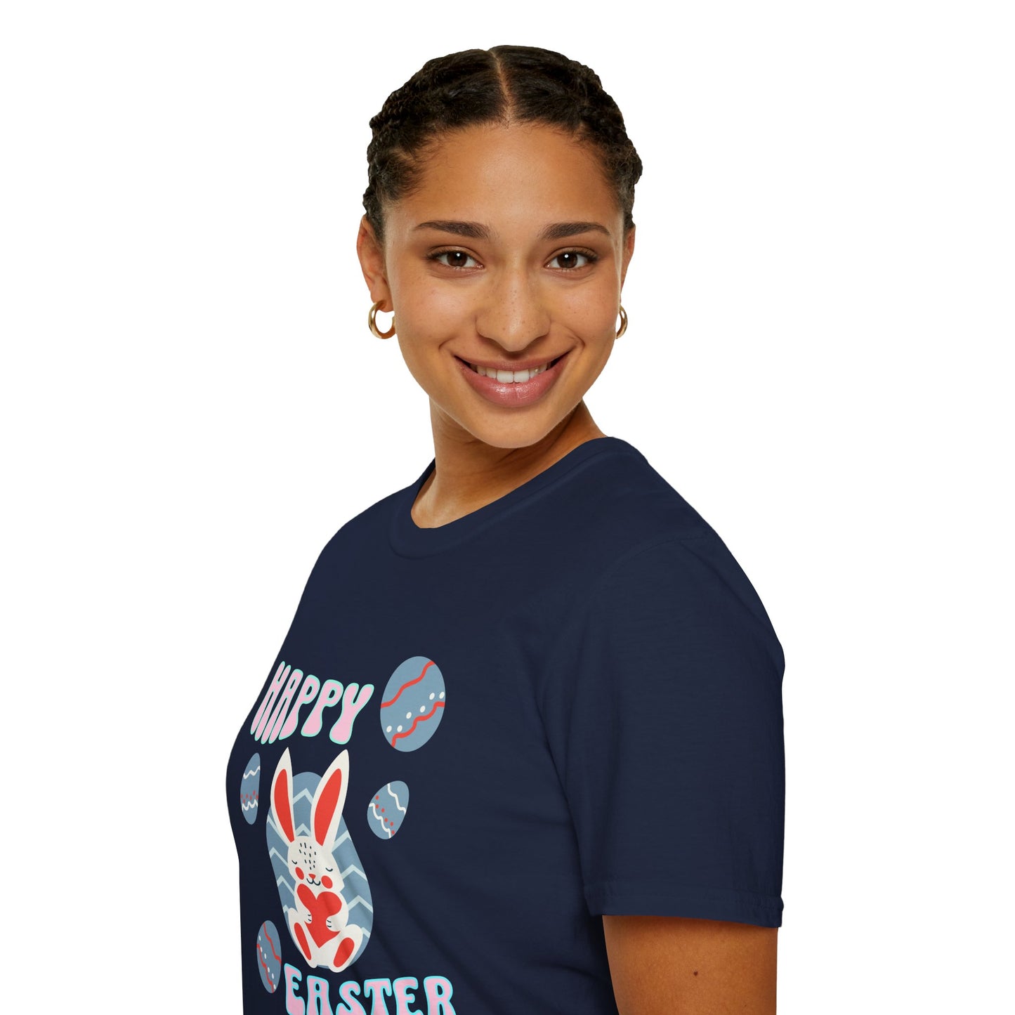 Happy Easter Bunny T-Shirt — Cute Pastel Easter Eggs Design