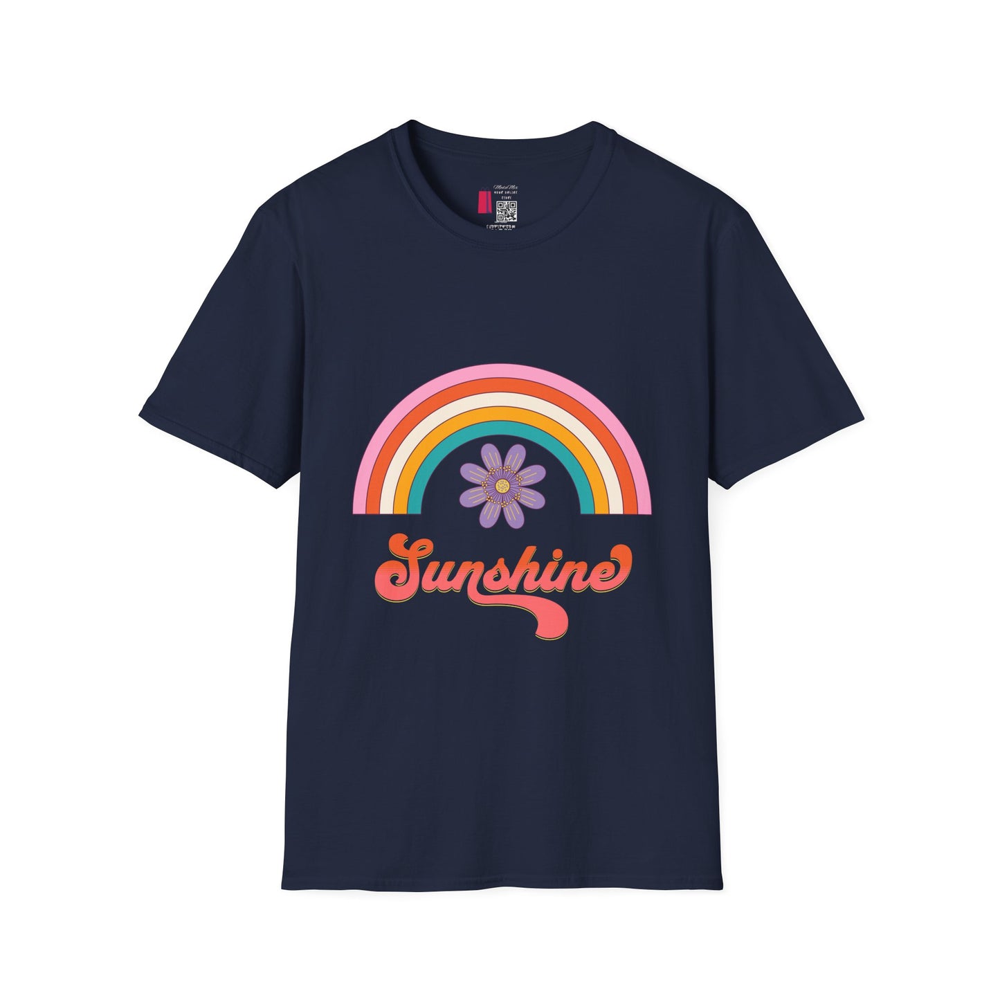 Sunshine Retro Rainbow T-Shirt — Vintage Flower Graphic Tee