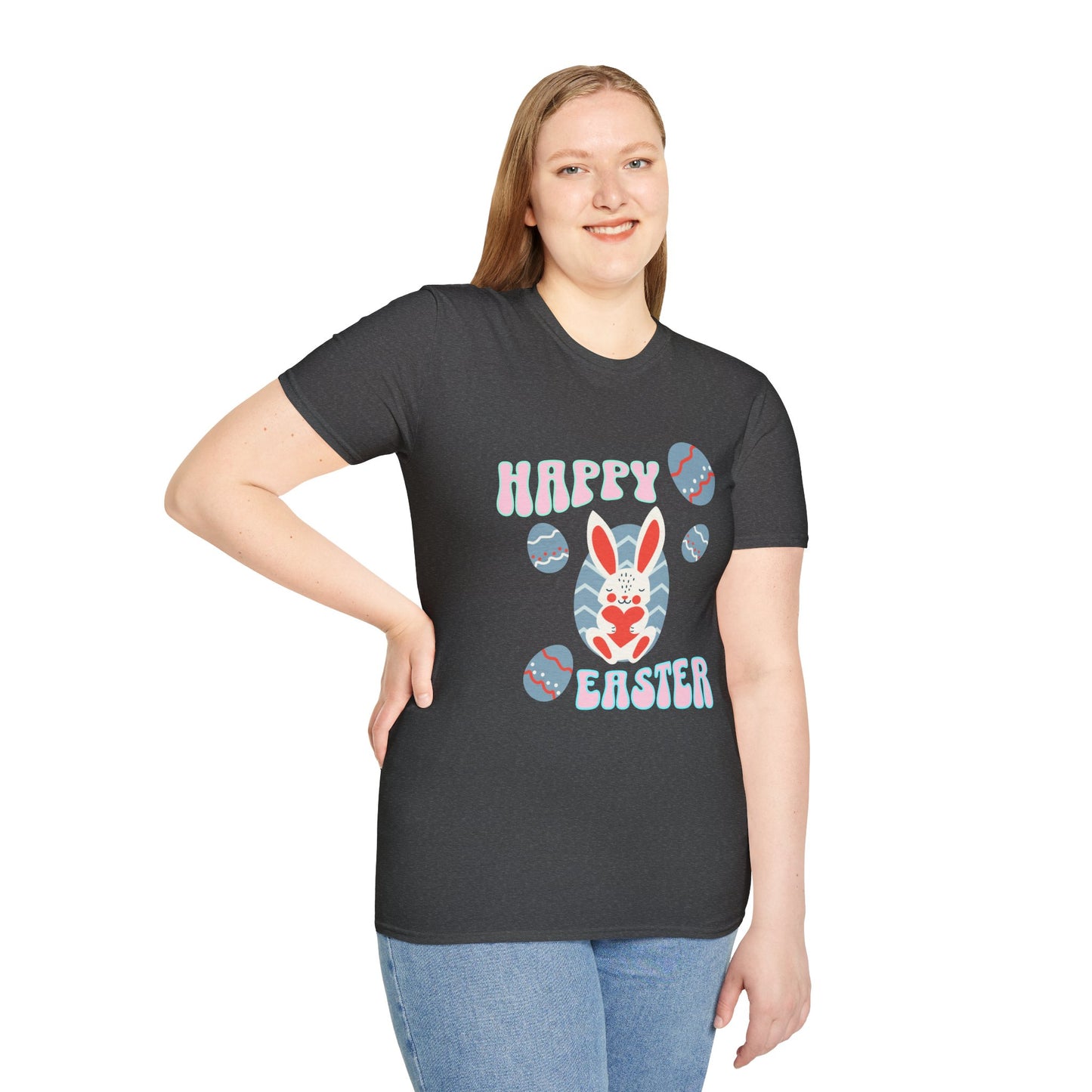 Happy Easter Bunny T-Shirt — Cute Pastel Easter Eggs Design