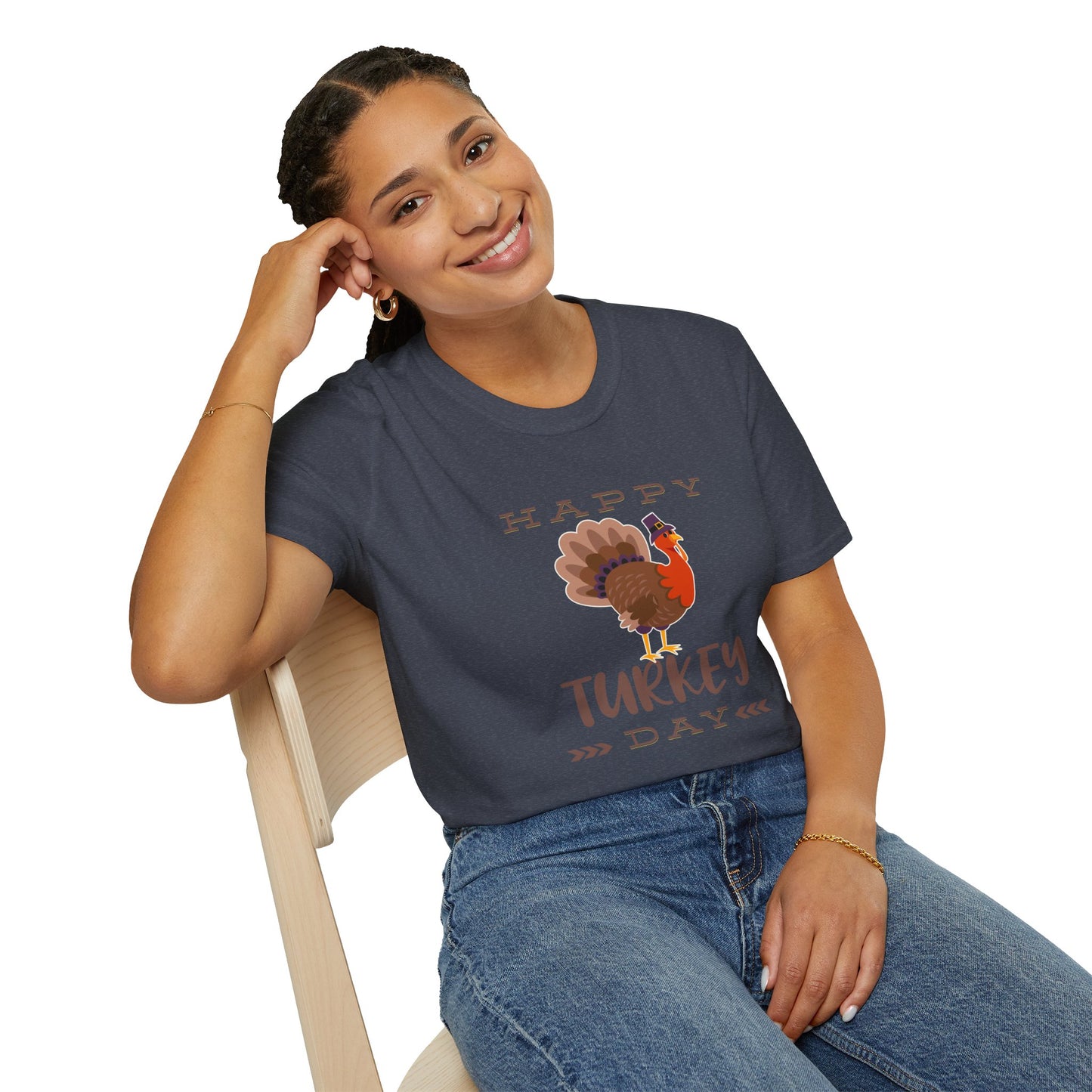 Thanksgiving Unisex Softstyle T-Shirt - Festive Fall Holiday Design