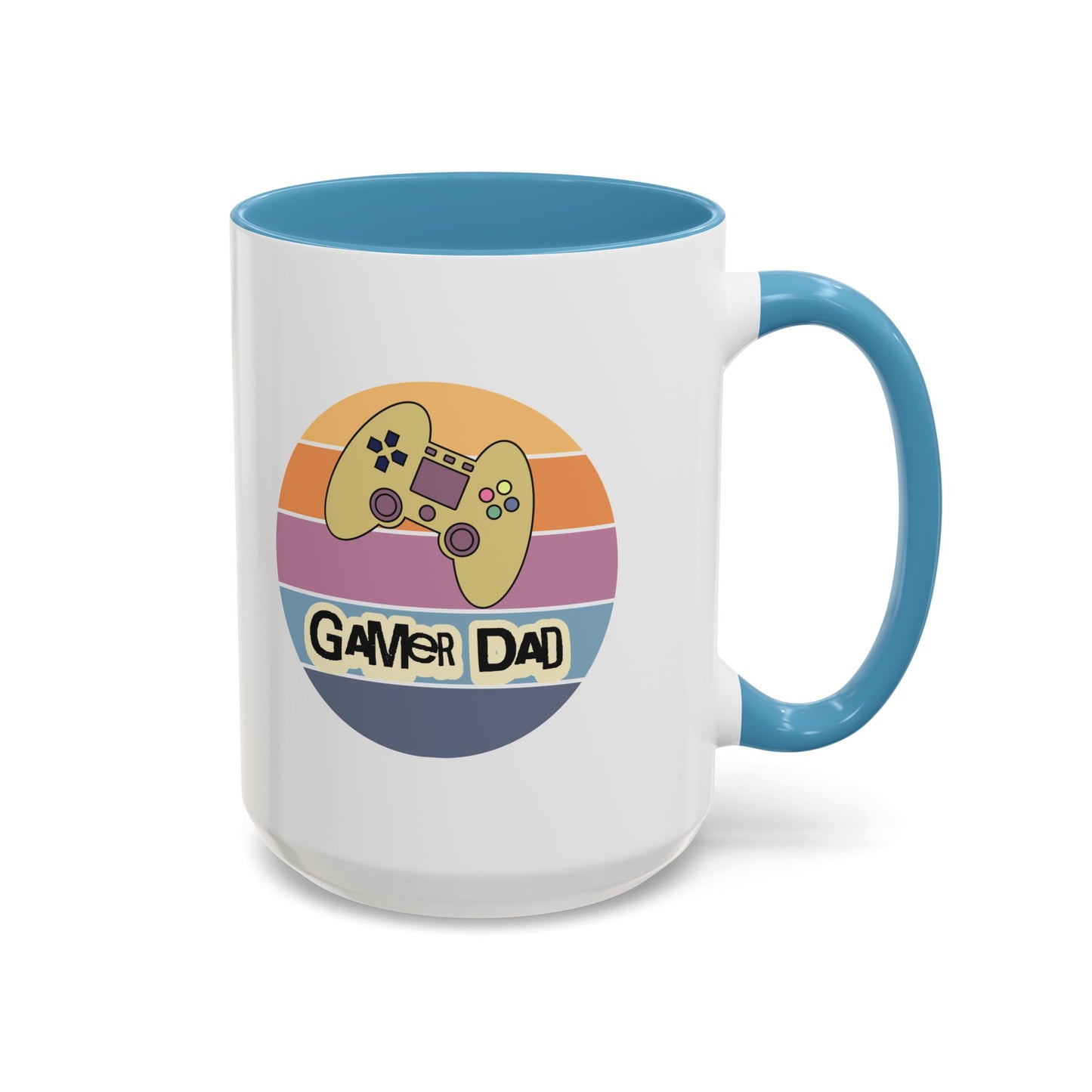 Gamer Dad Coffee Mug — Retro Controller Accent Mug (11/15 oz)