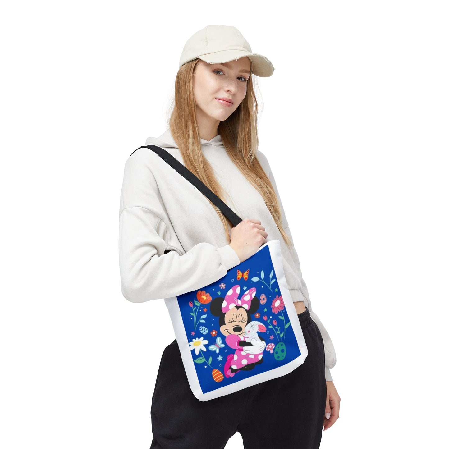 Floral Minnie Bunny Tote Bag — Cute Easter Canvas Carryall