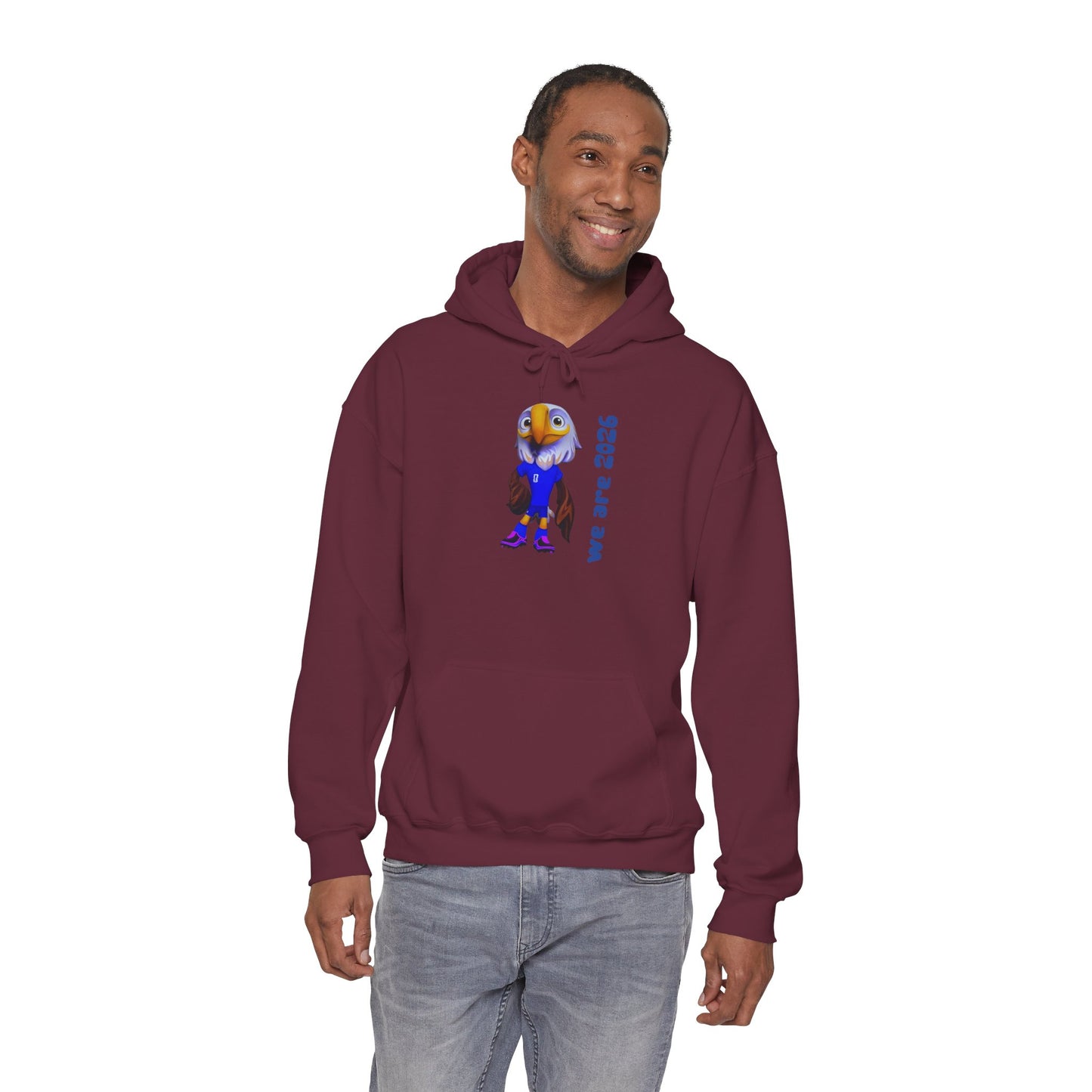 World Cup 2026 USA Eagle Mascot Hoodie — 'We Are 2026' Graphic Pullover