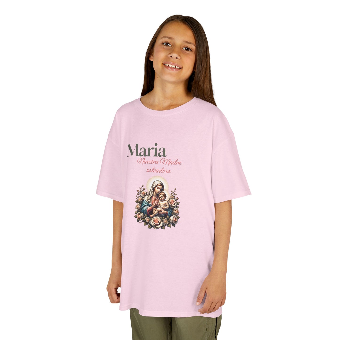 Kids Maria Virgen Faith T-Shirt — Religious Catholic Children's Tee