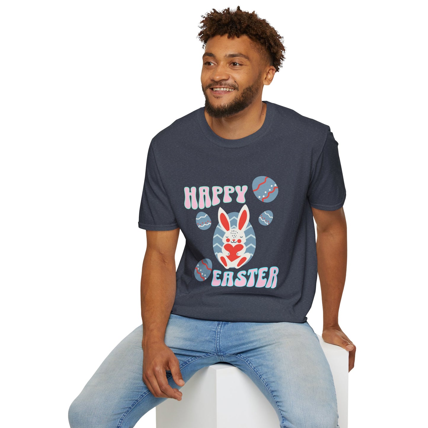 Happy Easter Bunny T-Shirt — Cute Pastel Easter Eggs Design