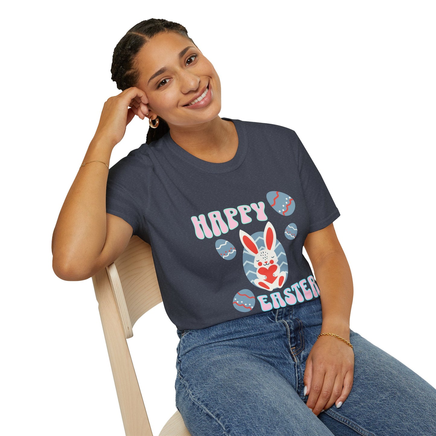 Happy Easter Bunny T-Shirt — Cute Pastel Easter Eggs Design