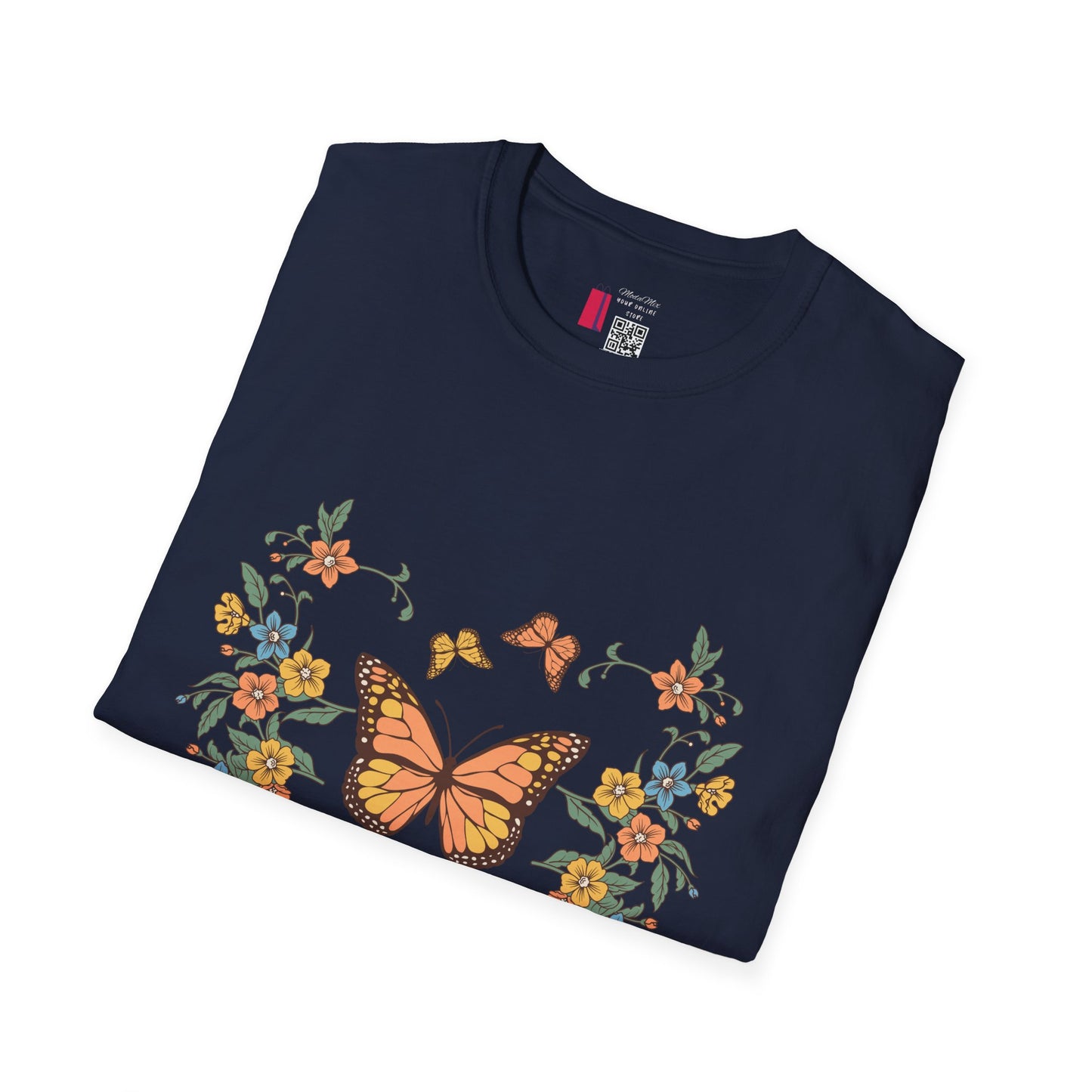 Monarch Butterfly Floral Tee — Vintage Botanical Butterfly T-Shirt