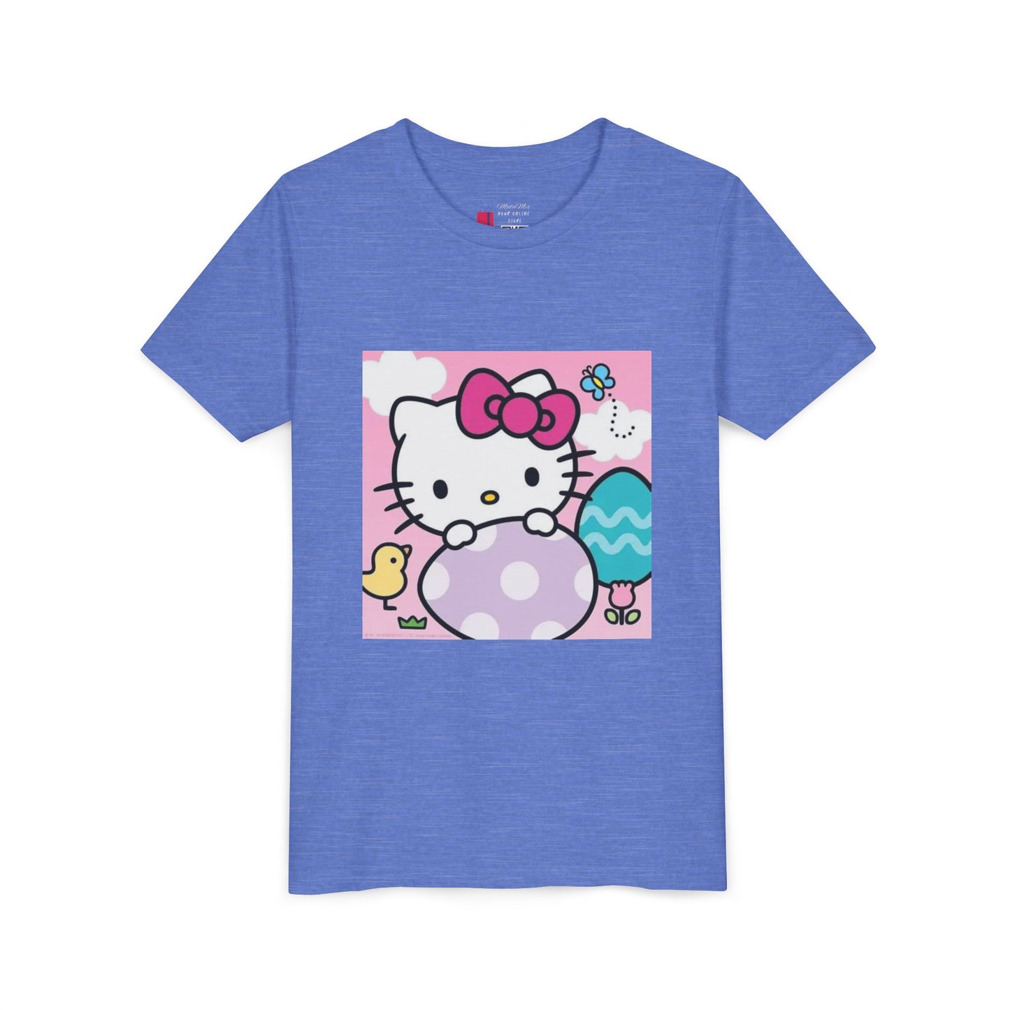 Hello Kitty Easter Youth Tee — Cute Bunny & Eggs Spring Shirt