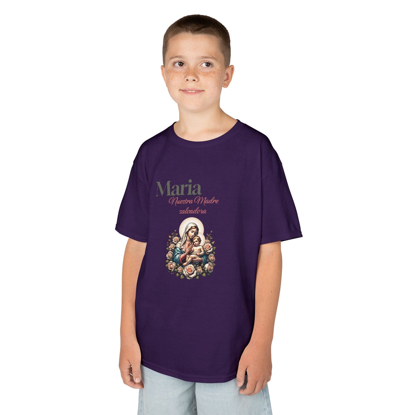 Kids Maria Virgen Faith T-Shirt — Religious Catholic Children's Tee