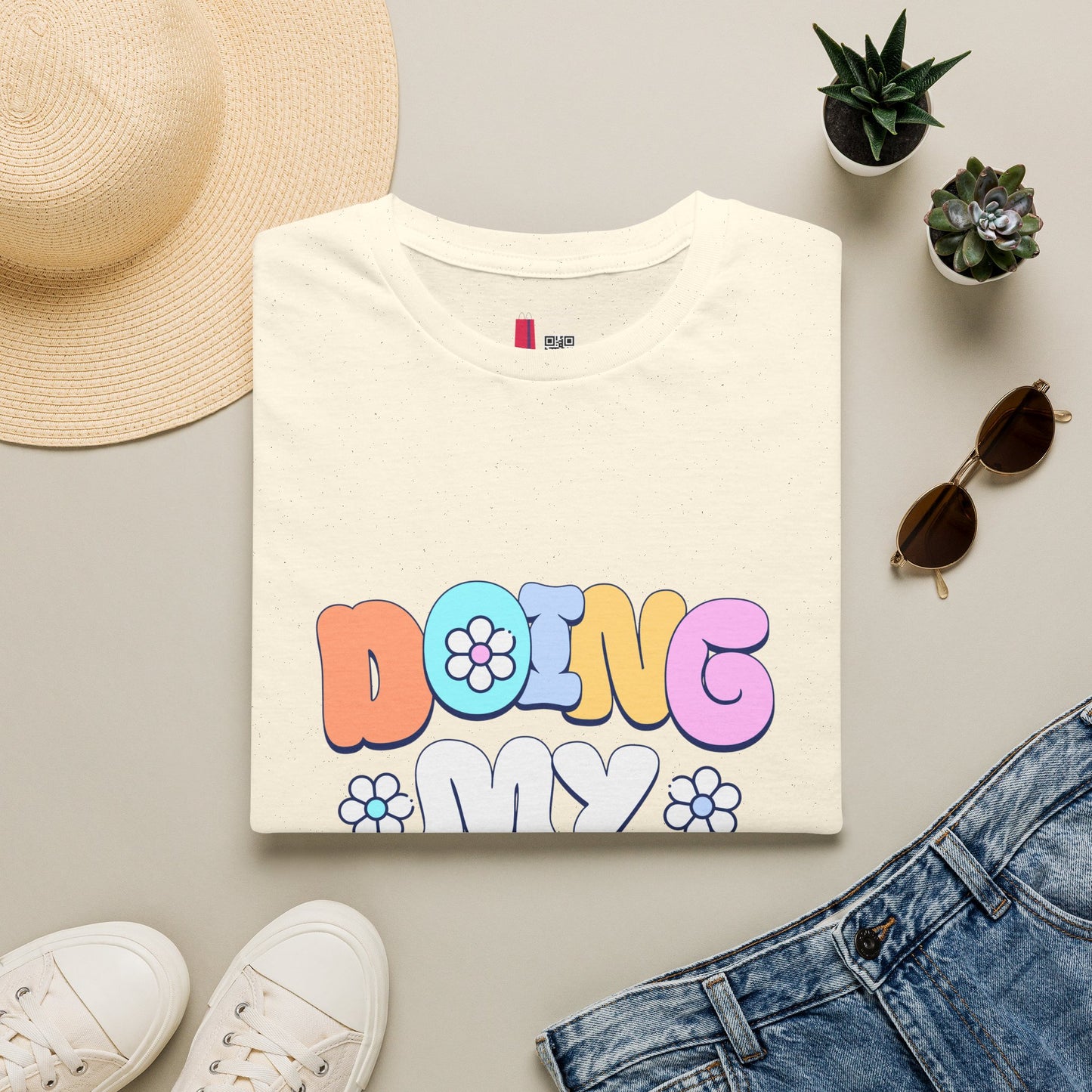 Retro Floral "Doing My Best" T-Shirt