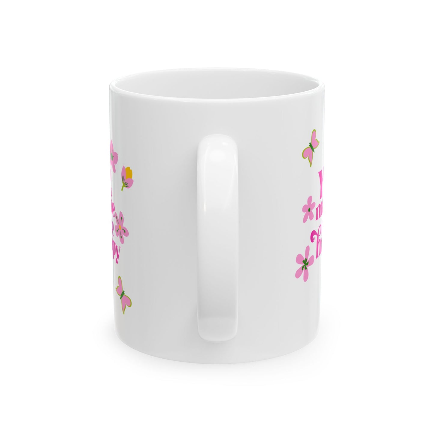 Floral Pink Cherry Blossom Ceramic Mug – Cute Spring Coffee Cup (11oz/15oz)