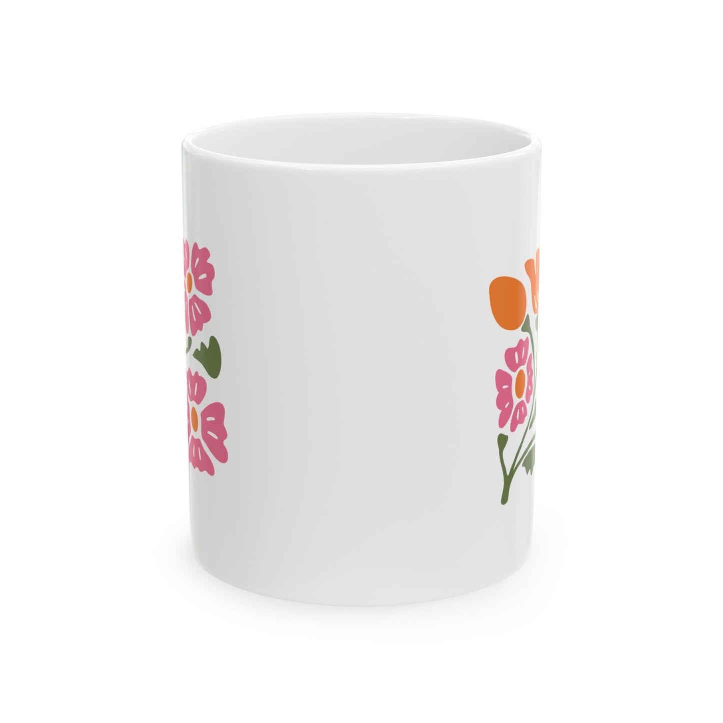 Floral Bouquet Ceramic Mug — Colorful Wildflower Coffee Cup (11oz/15oz)
