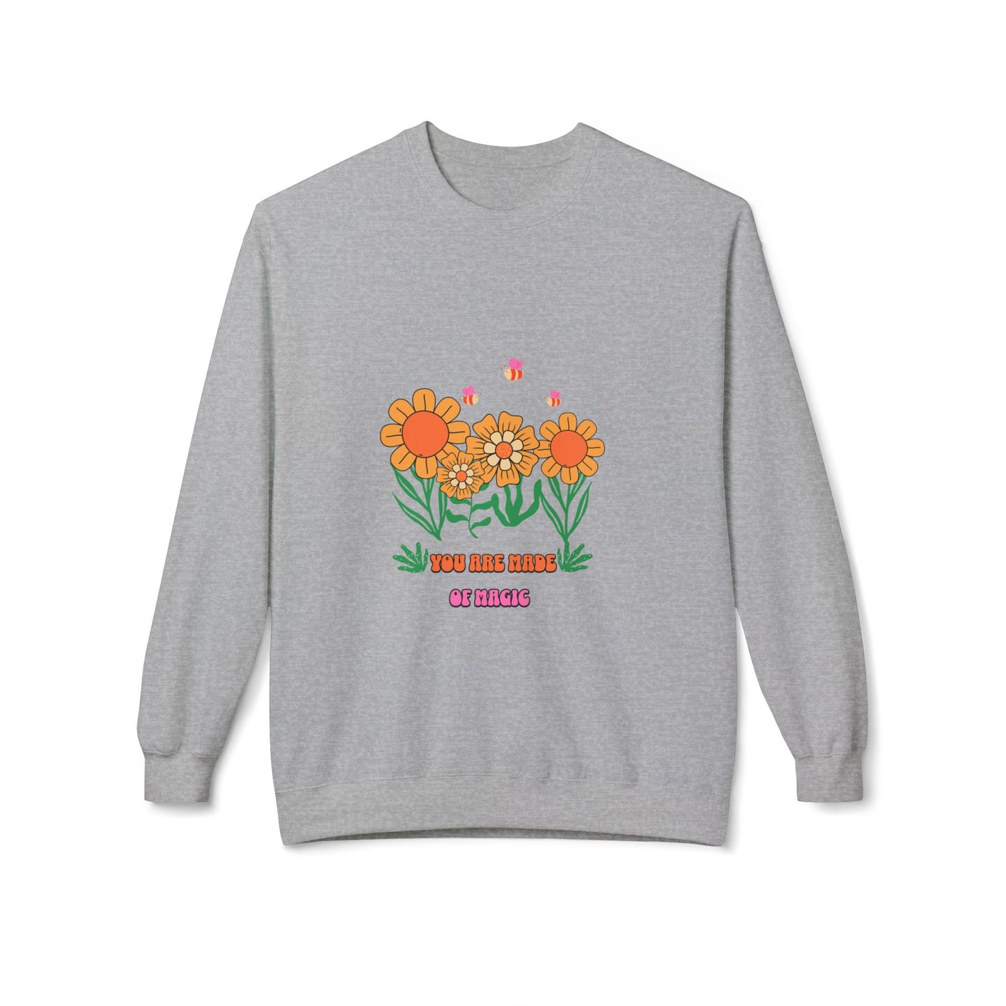 Flower Crewneck Sweatshirt - You Are Made of Stars Floral Graphic