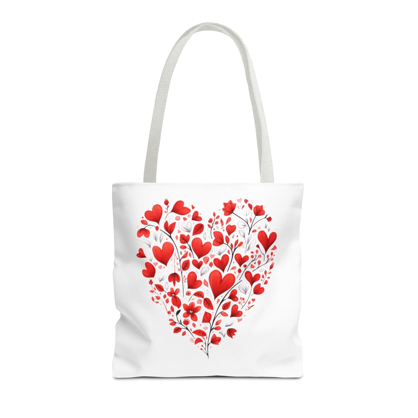 Heart Floral Tote Bag – Romantic Valentine’s Day Canvas Shopper