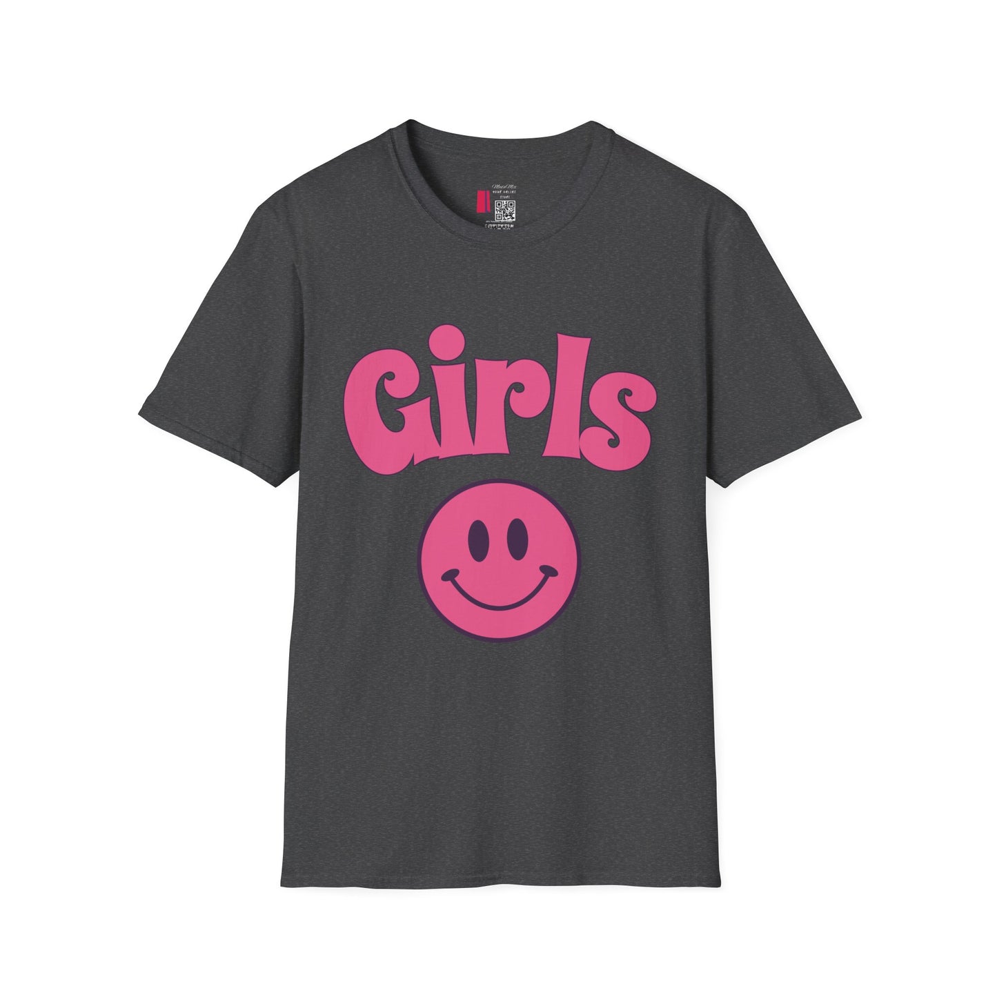 Girls Smiley T-Shirt — Retro Pink Graphic Tee