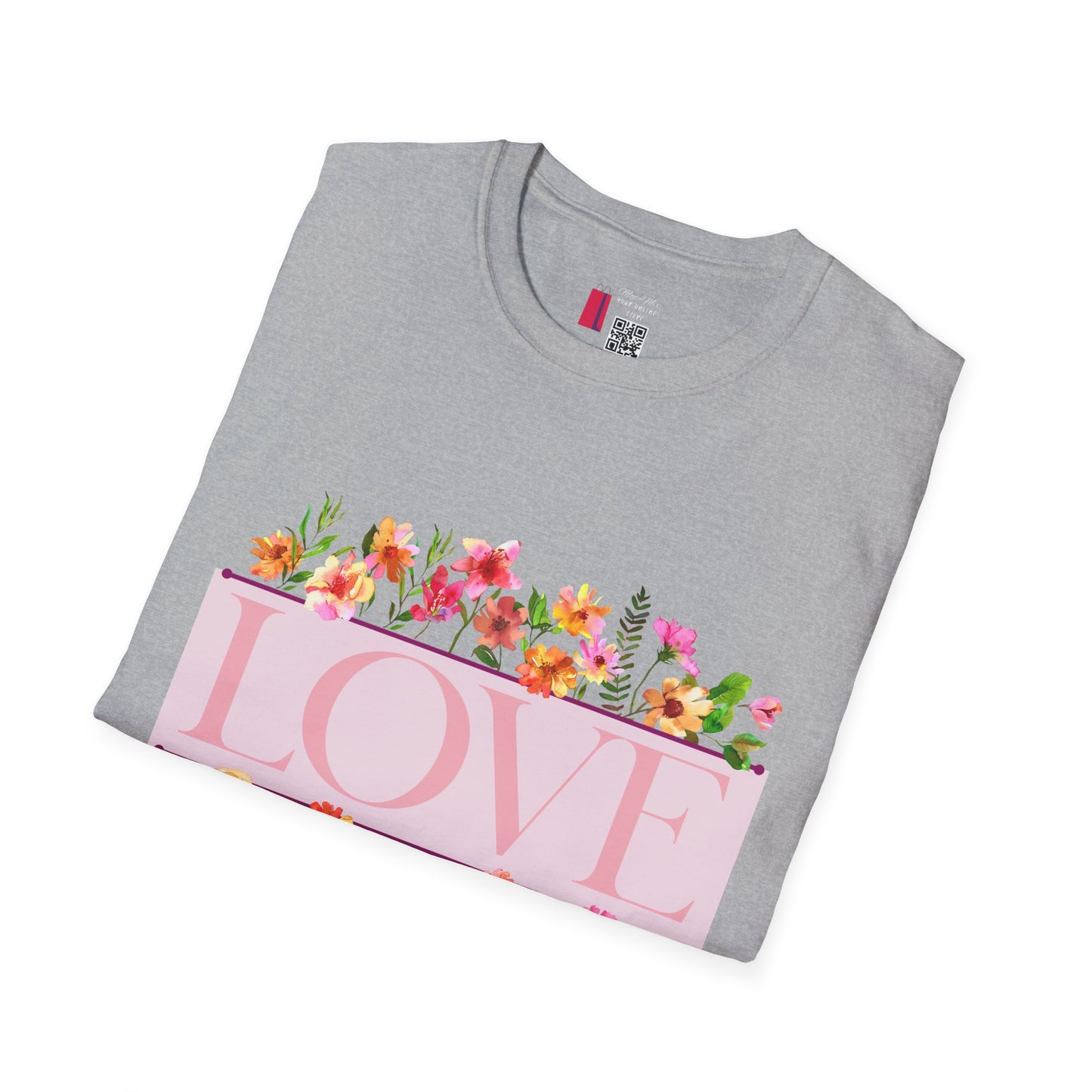 Love Floral T-Shirt — Pink "LOVE" Graphic Tee for Women & Gifts