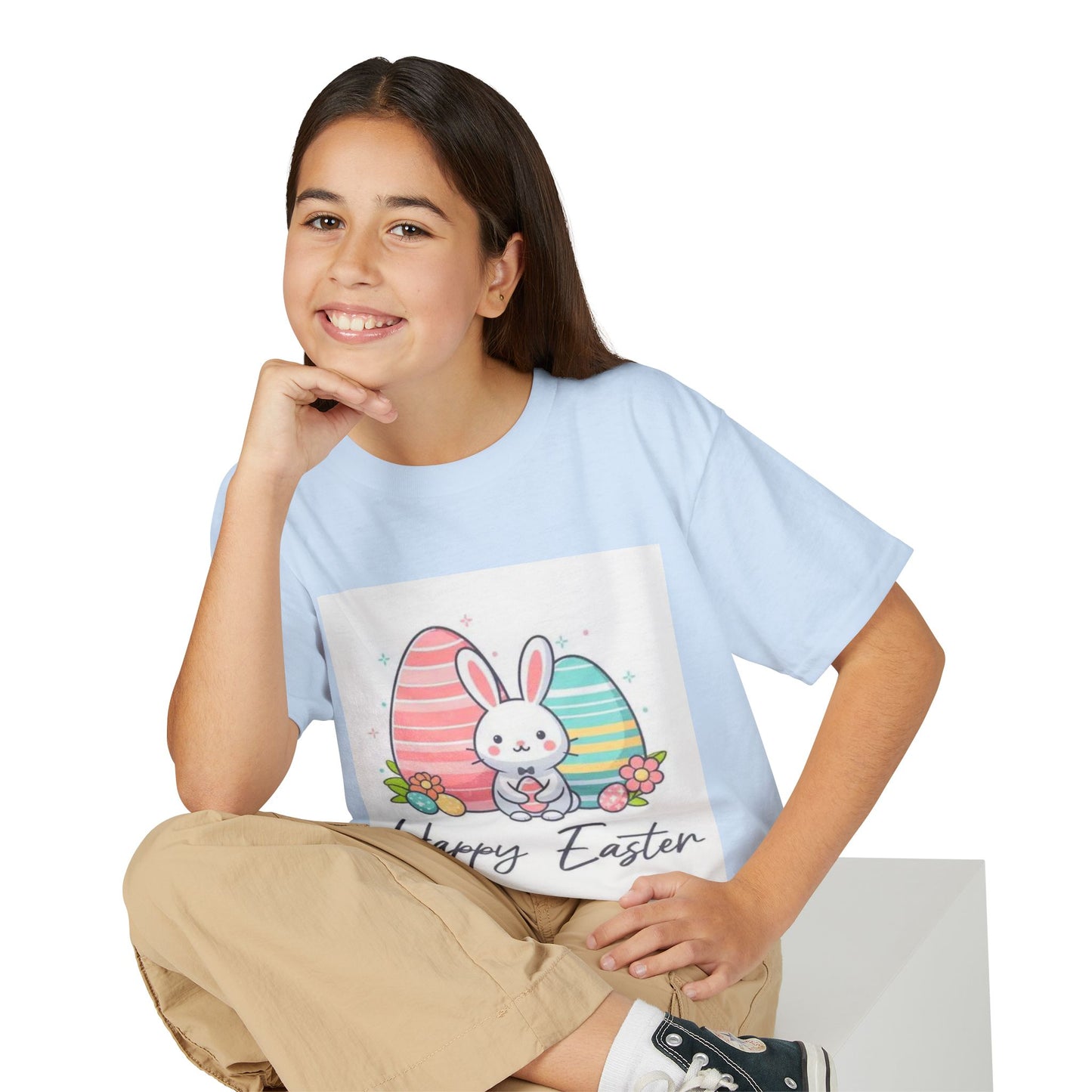 Youth Easter Bunny T-Shirt — "Happy Easter" Kids Graphic Tee