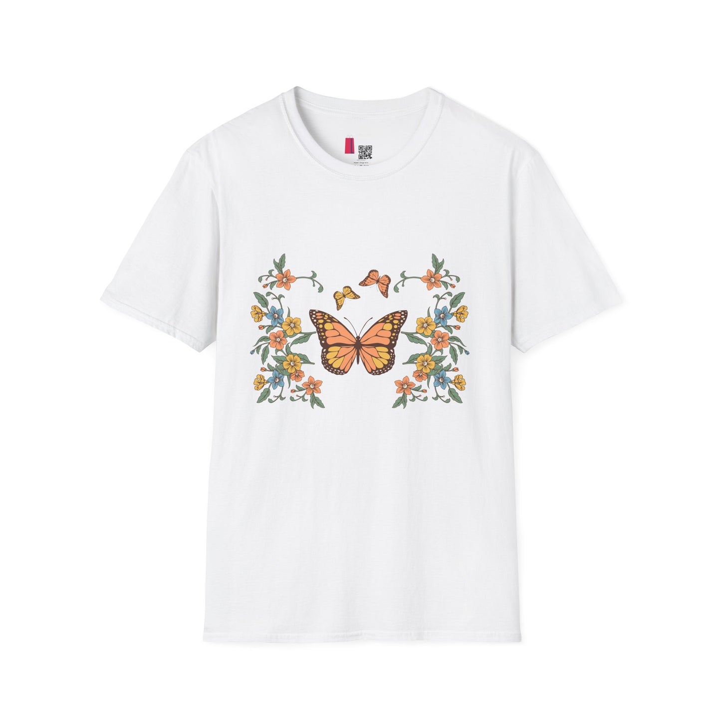 Monarch Butterfly Floral Tee — Vintage Botanical Butterfly T-Shirt