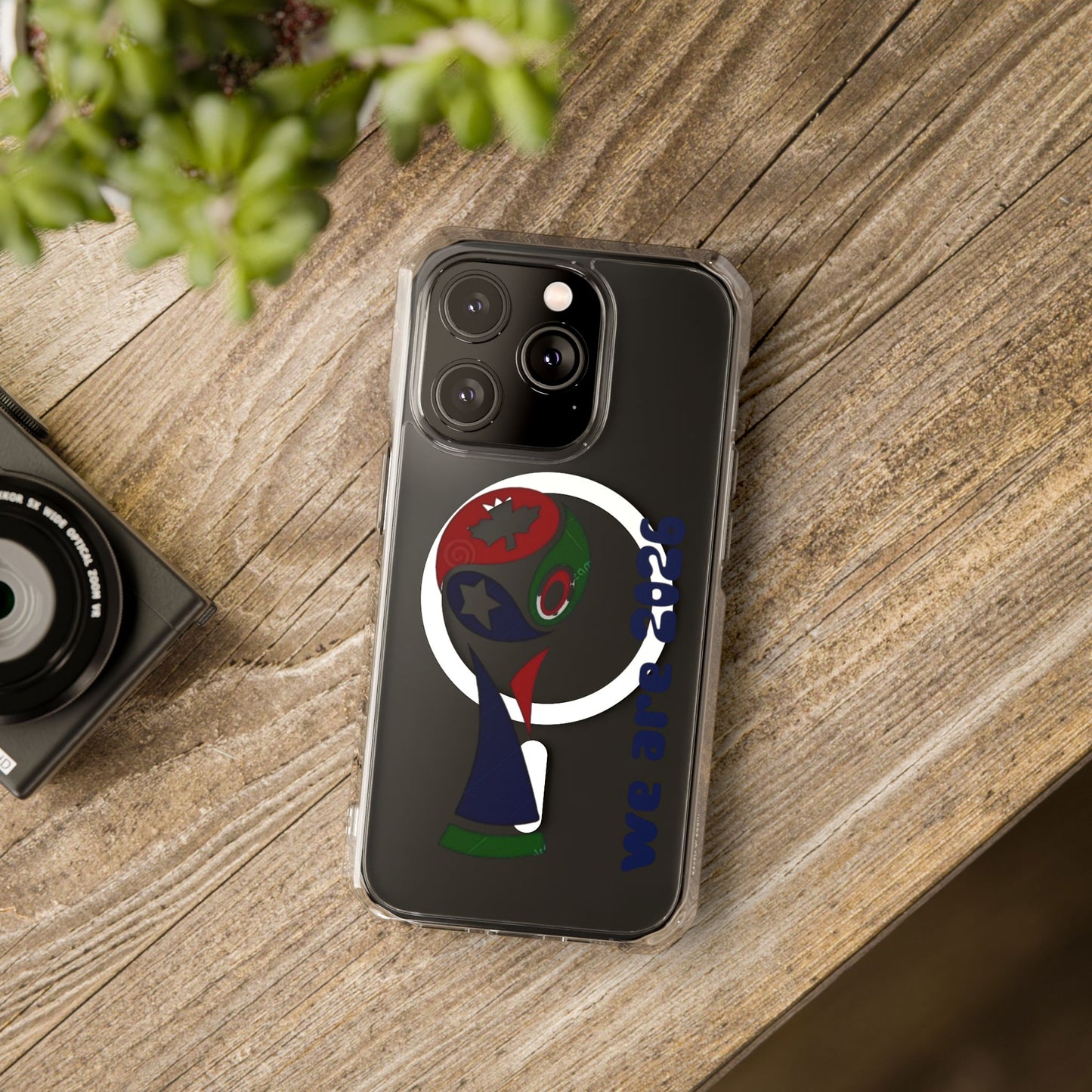 2026 World Cup Clear Magnetic Phone Case — "We Are 2026" Abstract Globe Design