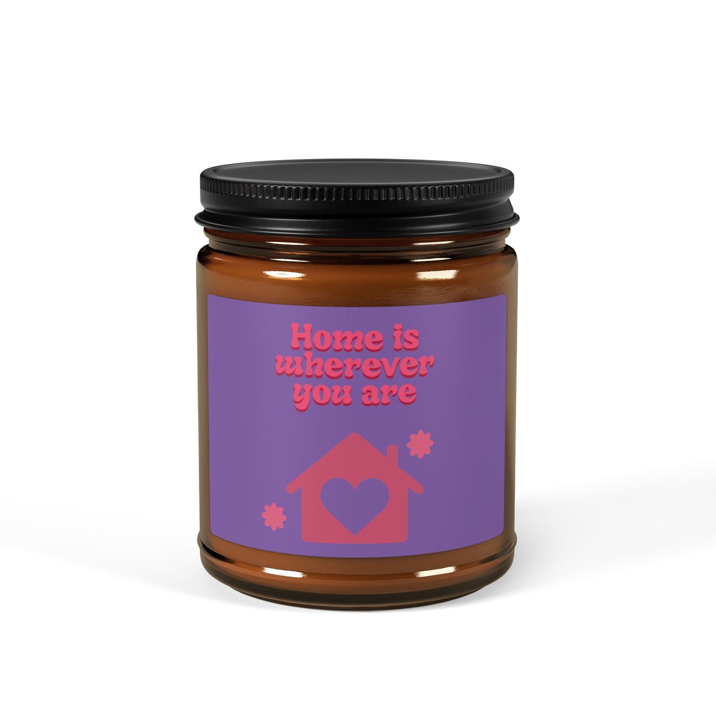 Valentine Love Scented Soy Candle — Amber Jar (Multi-Size)