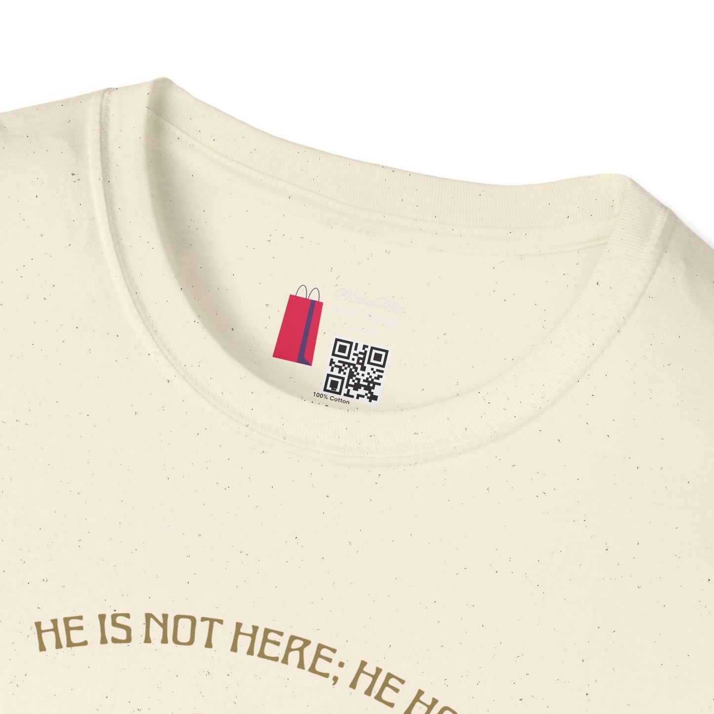 Christian Risen Cross T-Shirt — "He Is Not Here, He’s Risen" Easter Tee