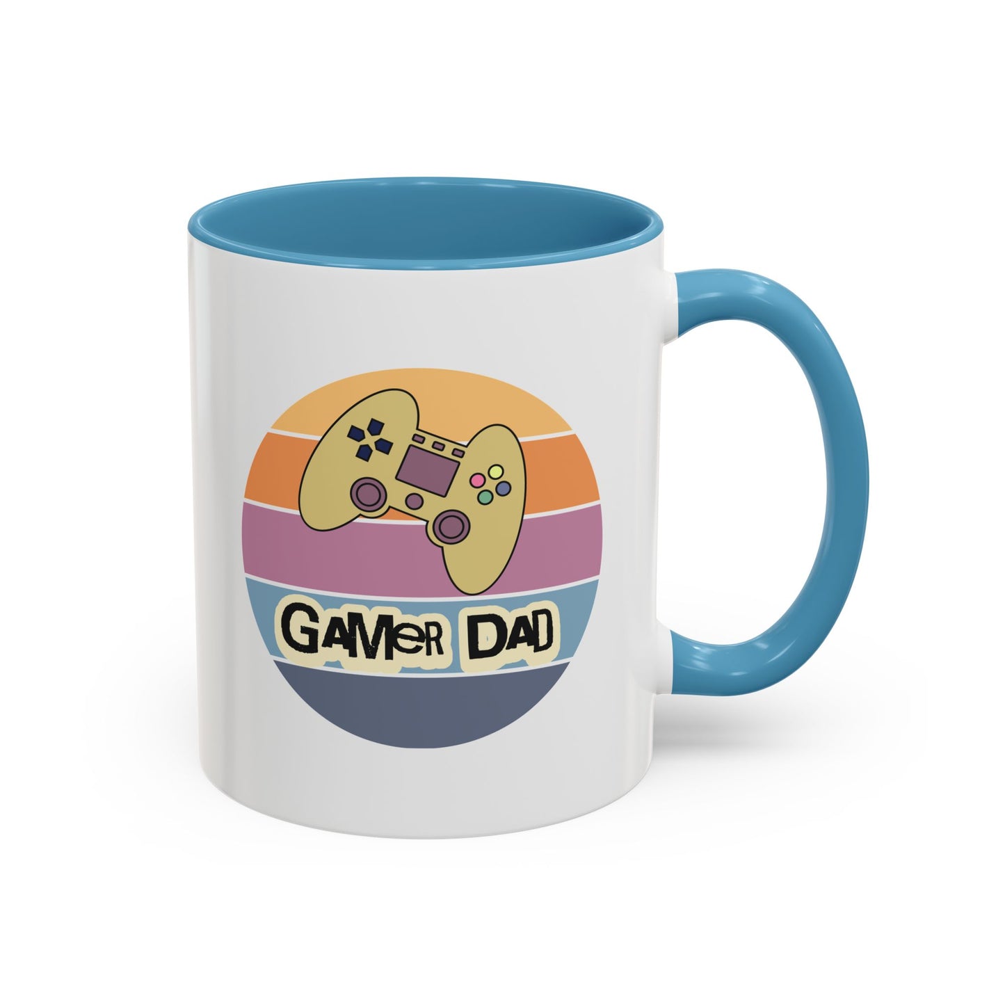 Gamer Dad Coffee Mug — Retro Controller Accent Mug (11/15 oz)