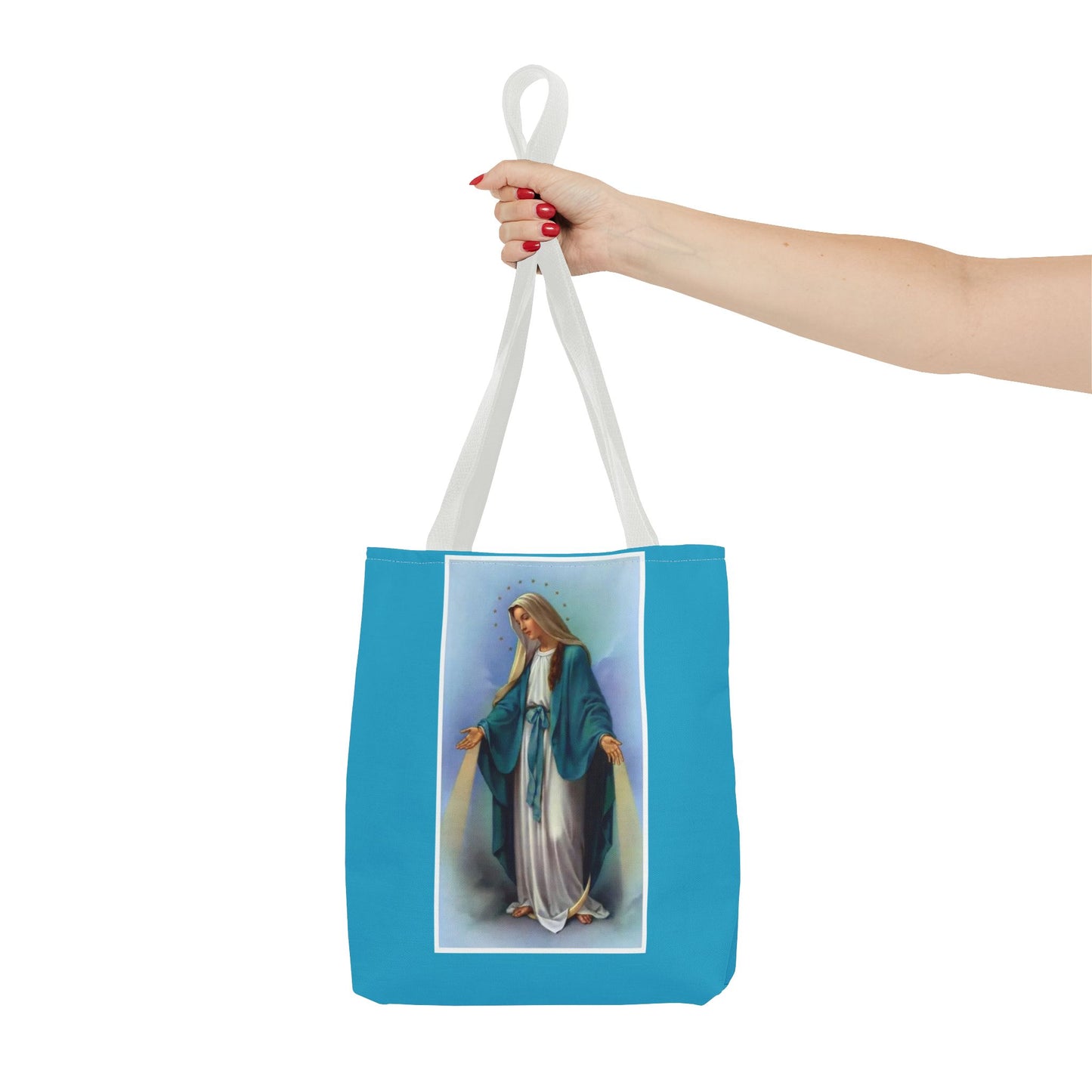 Virgin Mary Religious Tote Bag — Catholic Madonna AOP Shoulder Tote