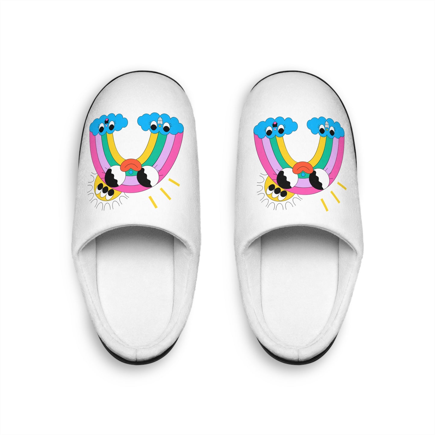 Women’s Rainbow Cloud Slippers — Cute Indoor Cozy House Shoes
