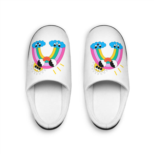 Women’s Rainbow Cloud Slippers — Cute Indoor Cozy House Shoes