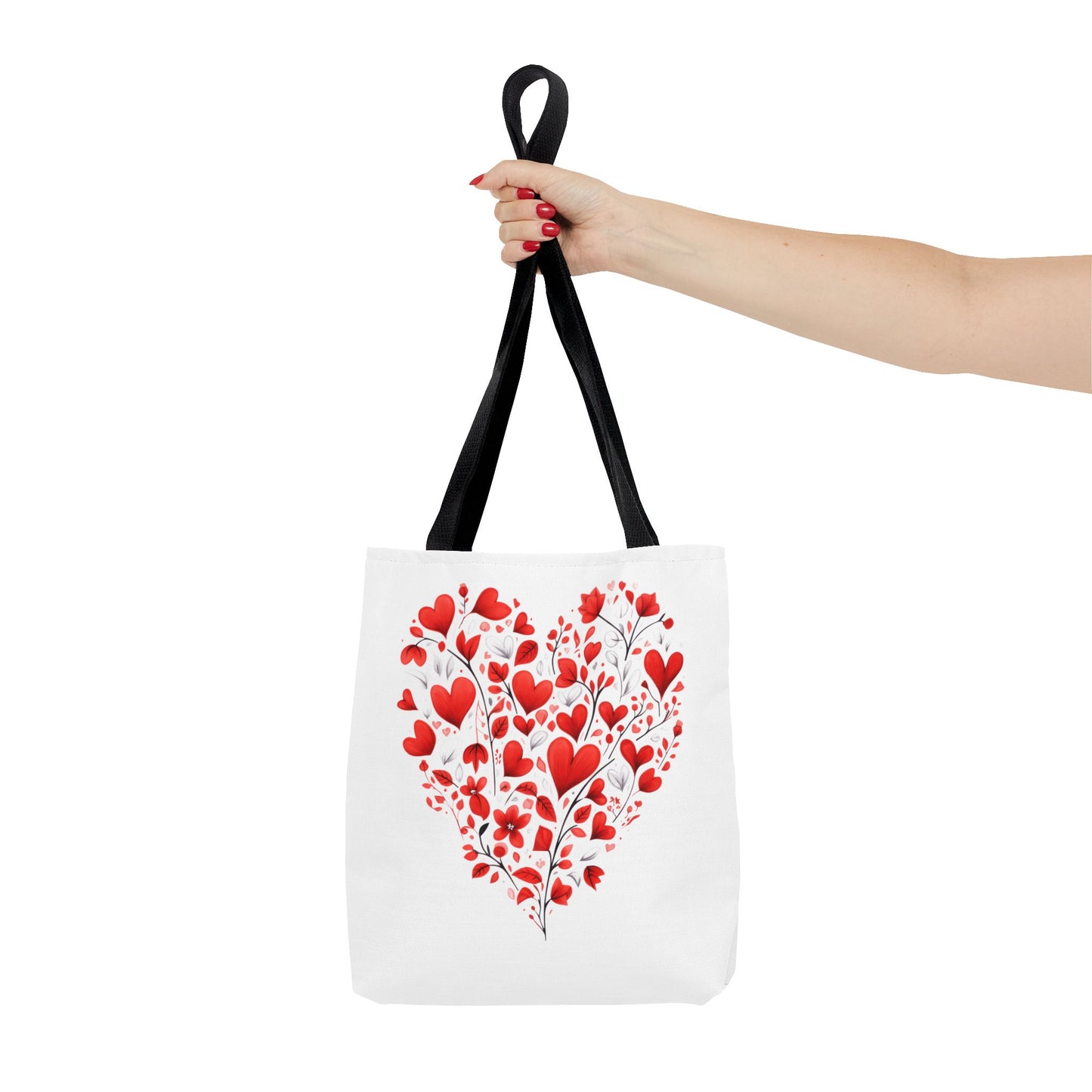 Heart Floral Tote Bag – Romantic Valentine’s Day Canvas Shopper