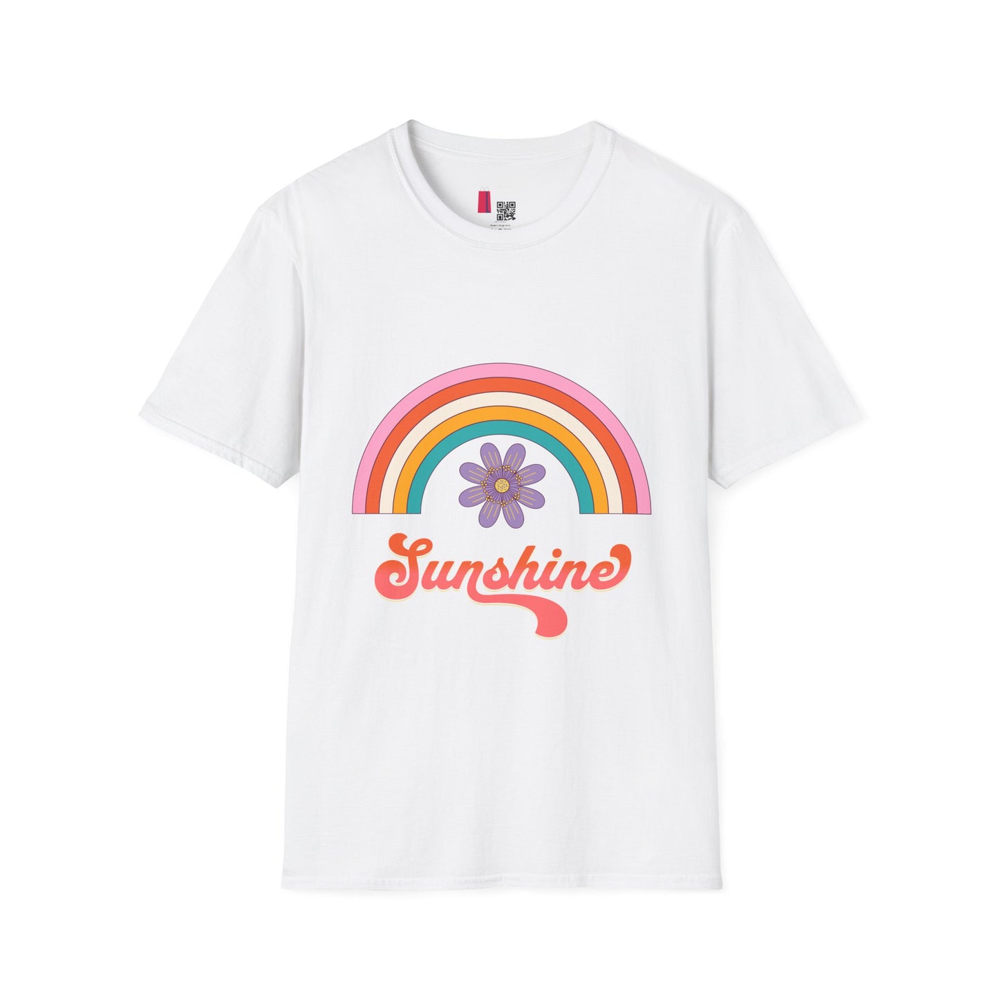 Sunshine Retro Rainbow T-Shirt — Vintage Flower Graphic Tee