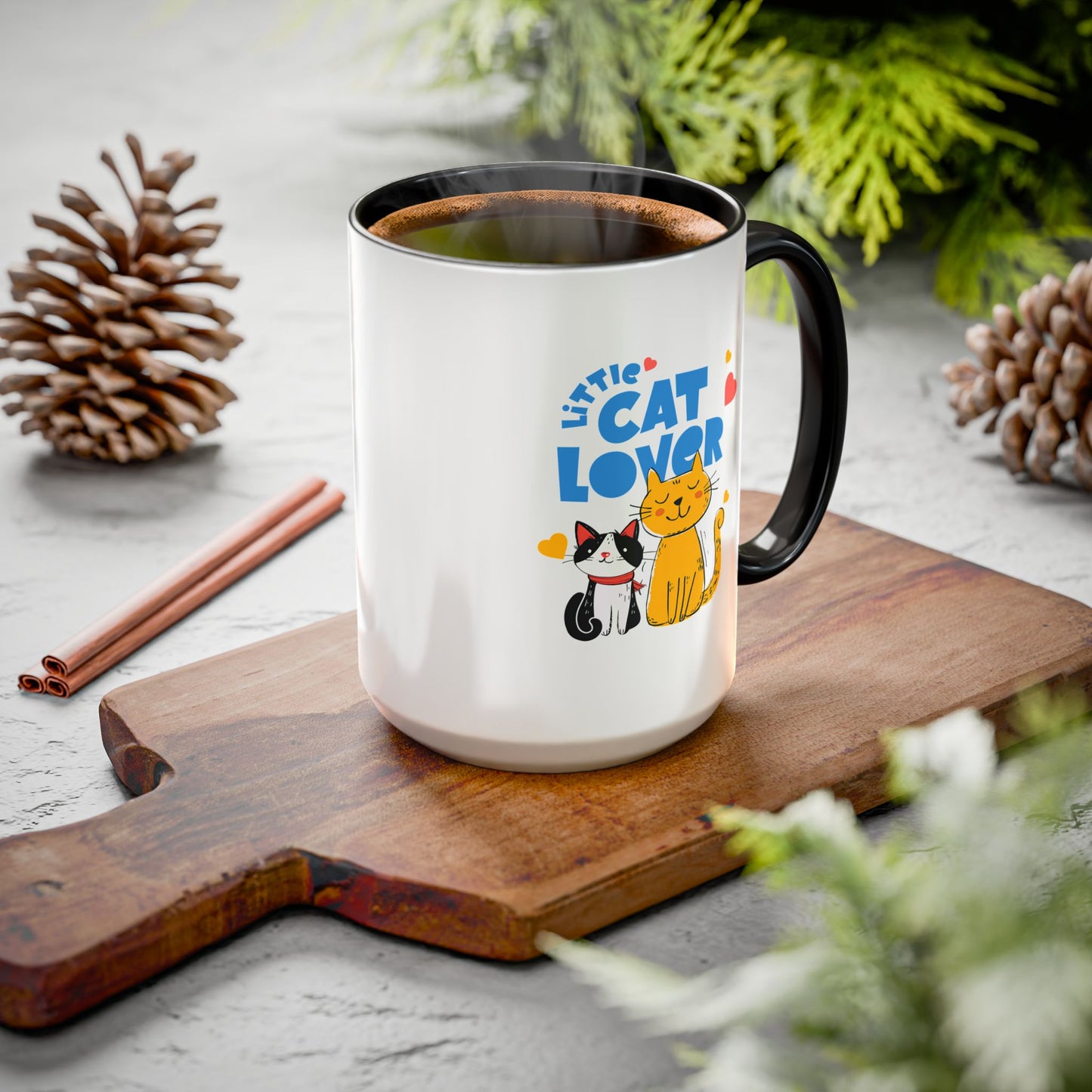 Cat Lover Mug — Colorful 11oz/15oz Ceramic Coffee Cup (Little Cat Lover Design)