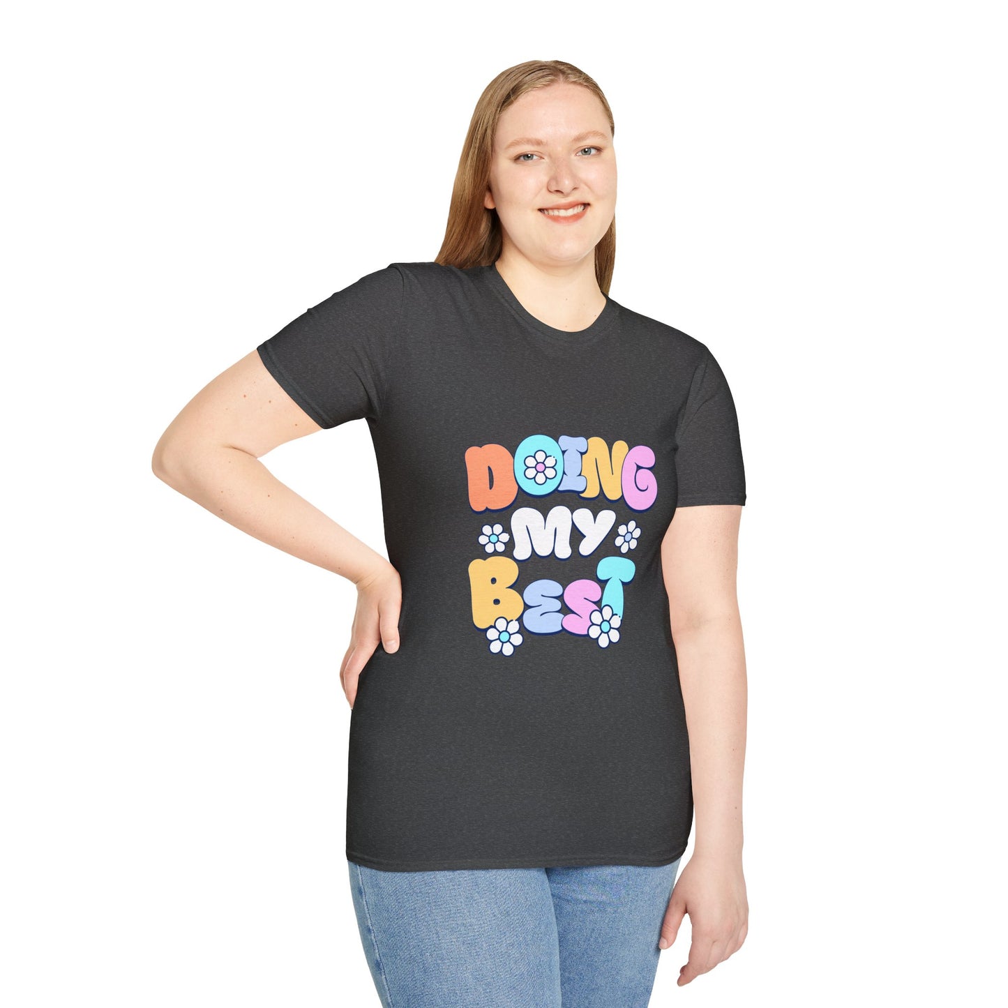 Retro Floral "Doing My Best" T-Shirt