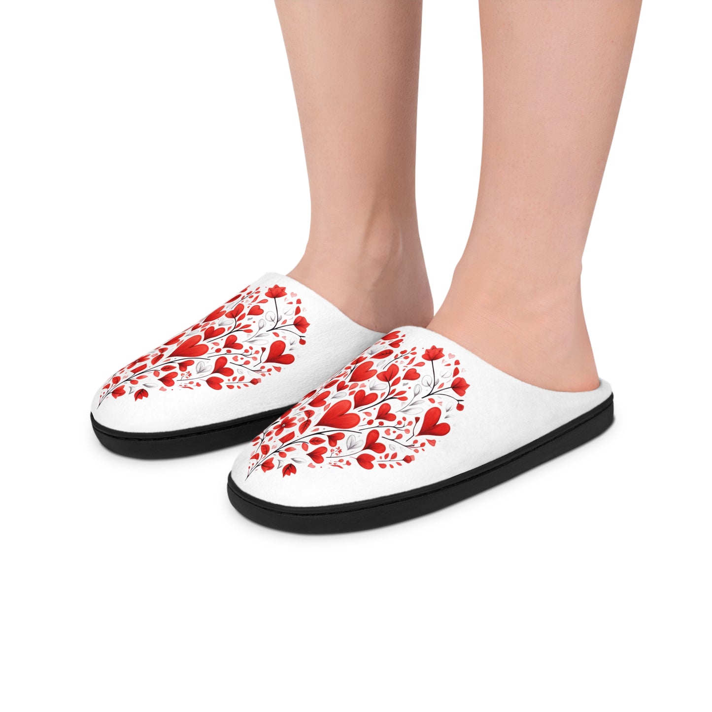 Heart Tree Women's Slippers — Cozy Valentine Indoor Slip-Ons